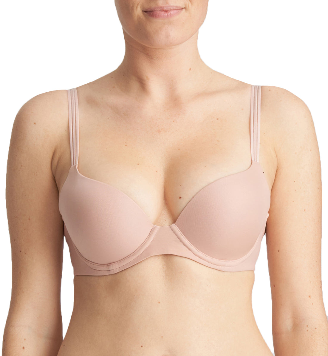 Marie Jo Louie Push Up Padded Plunge Underwire Bra (0122097),32A,Powder Rose - Powder Rose,32A