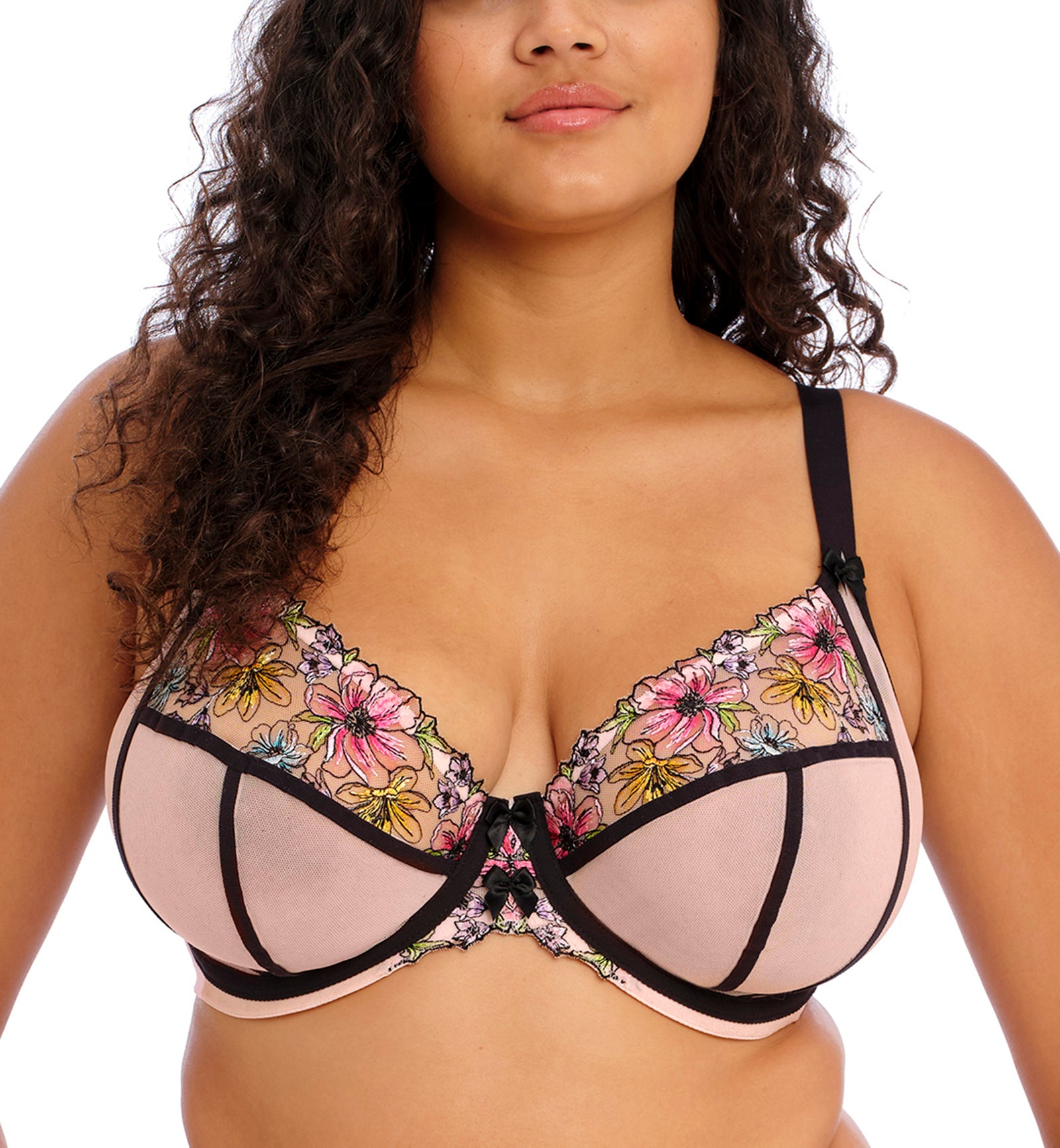 Elomi Carrie Plunge Underwire Bra (301802),32GG,Ballet Pink - Ballet Pink,32GG