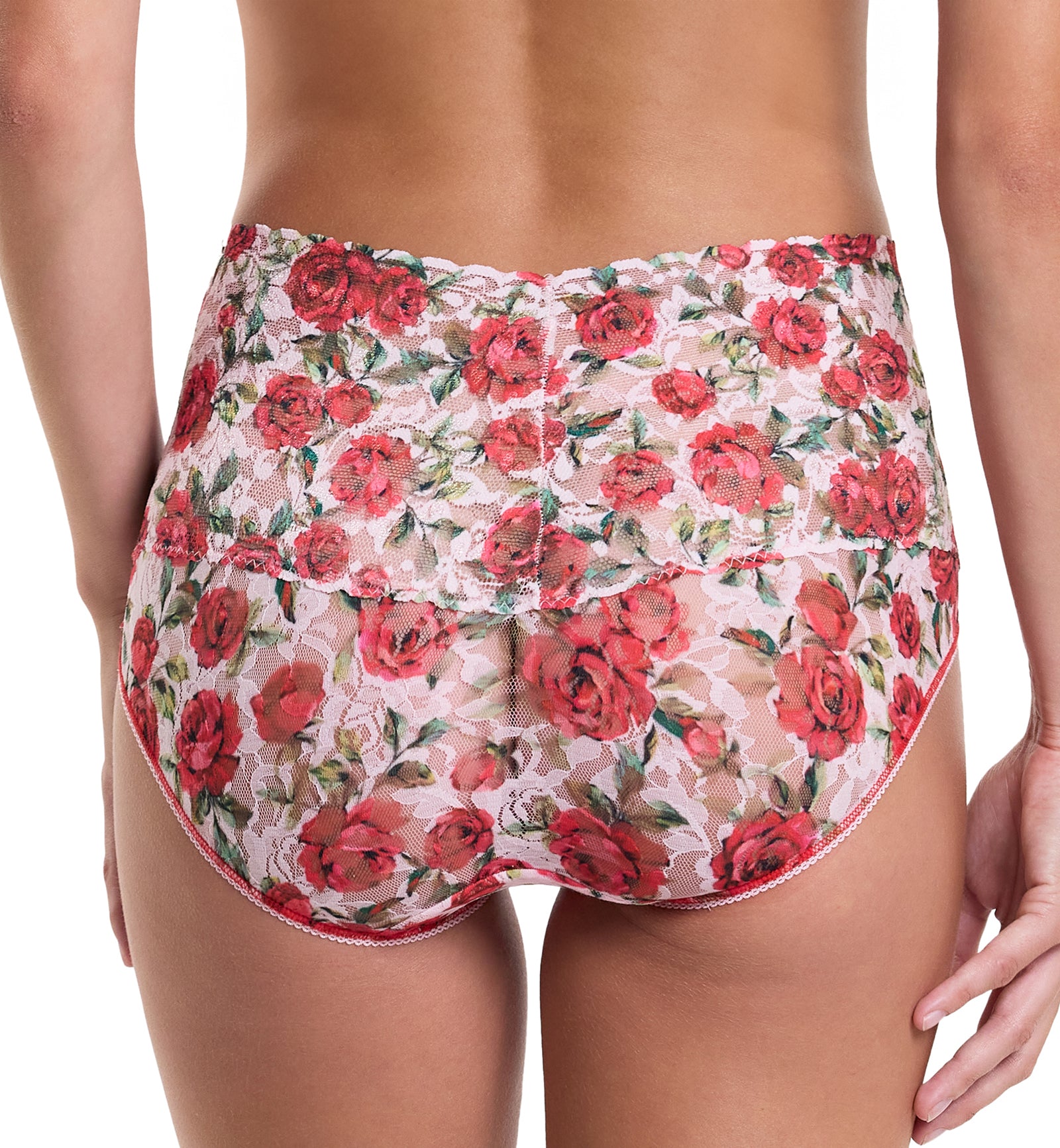 Hanky Panky Retro Lace Printed V-kini (PR9K2124),Small,Je Taime - Je Taime,Small