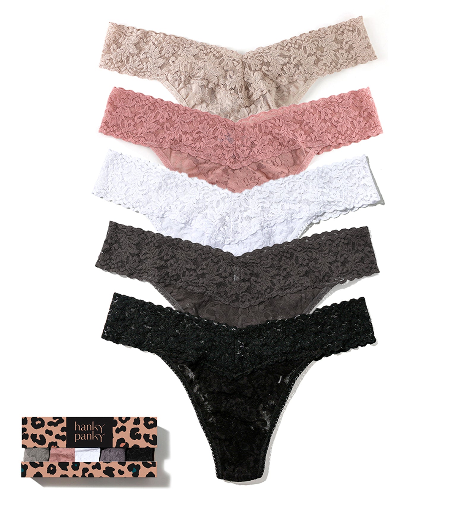 Hanky Panky 5-PACK Signature Lace Original Rise Thong (48115PK),TSGD - TSGD,One Size