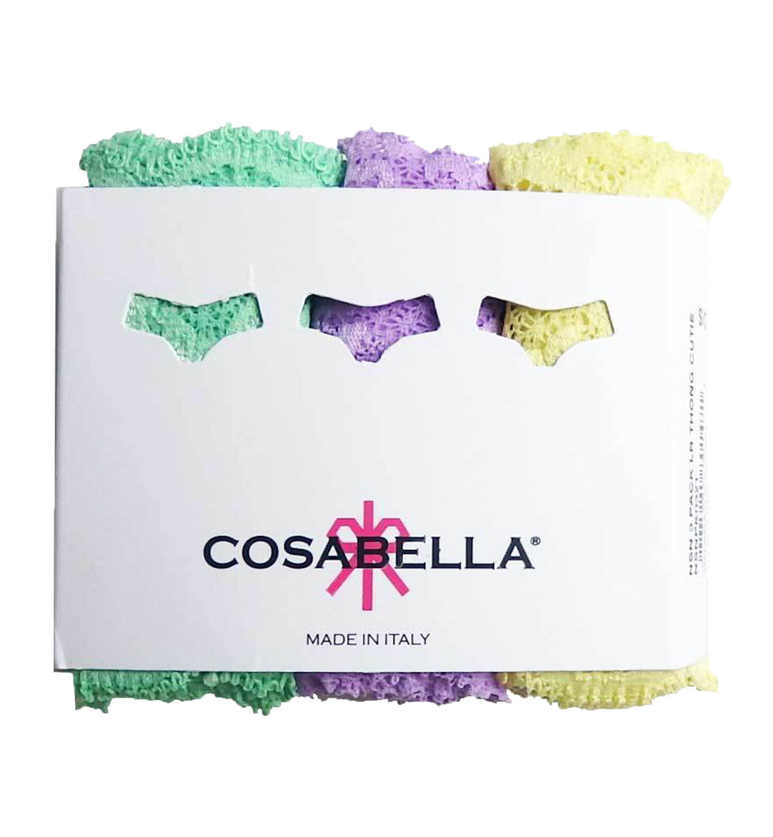 Cosabella NSN 3 PACK Cutie Low Rise Thongs (NSNPK0321),Ghana Green/Icy Violet/Mignonette - Ghana/Icy Violet/Mignonette,One Size