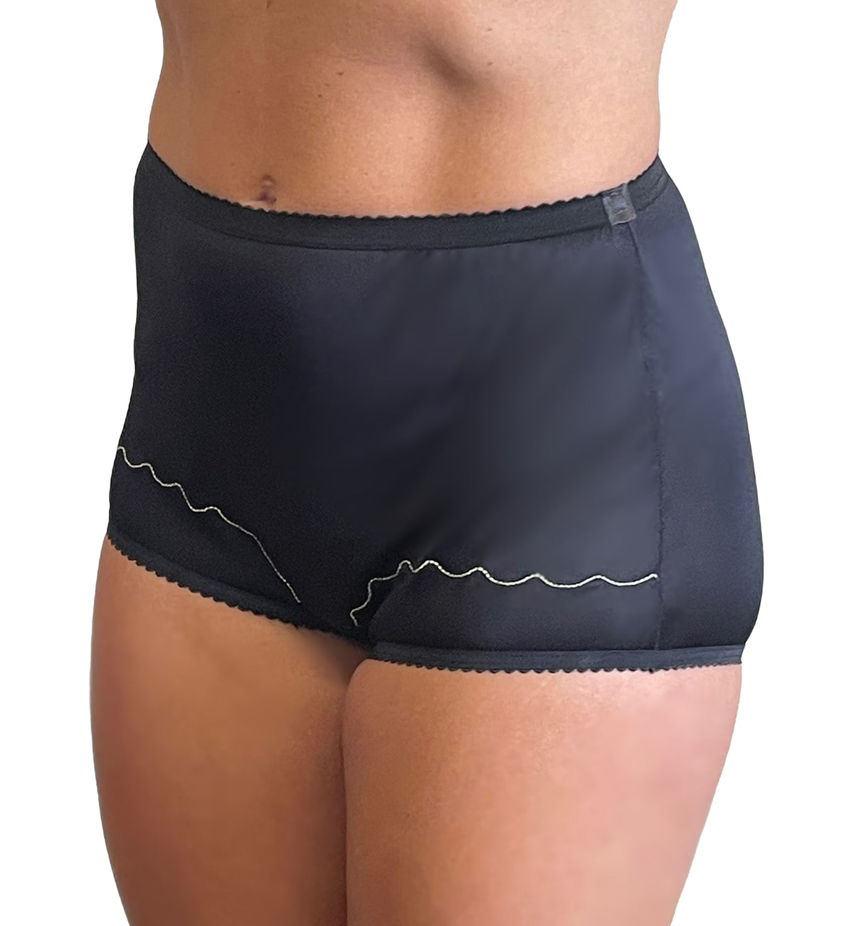 Dixie Belle Scallop Trim Full Brief Panty PLUS PLUS 3 PACK (719XX),15,Black - Black,15