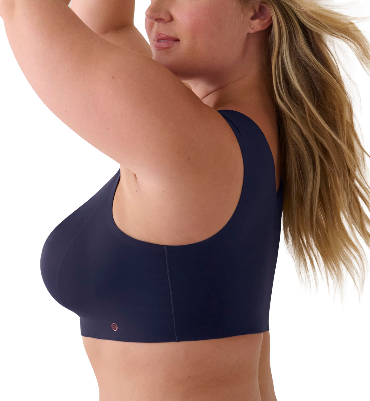 Evelyn & Bobbie DEFY V-Neck Bralette w/ Removable Pads (1833),Small,Midnight Navy - Midnight Navy,Small