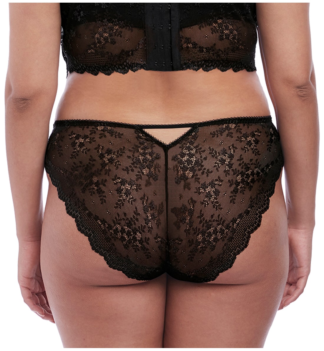 Elomi Charley Matching Stretch Lace Brazilian Brief (4385),Medium,Black - Black,Medium