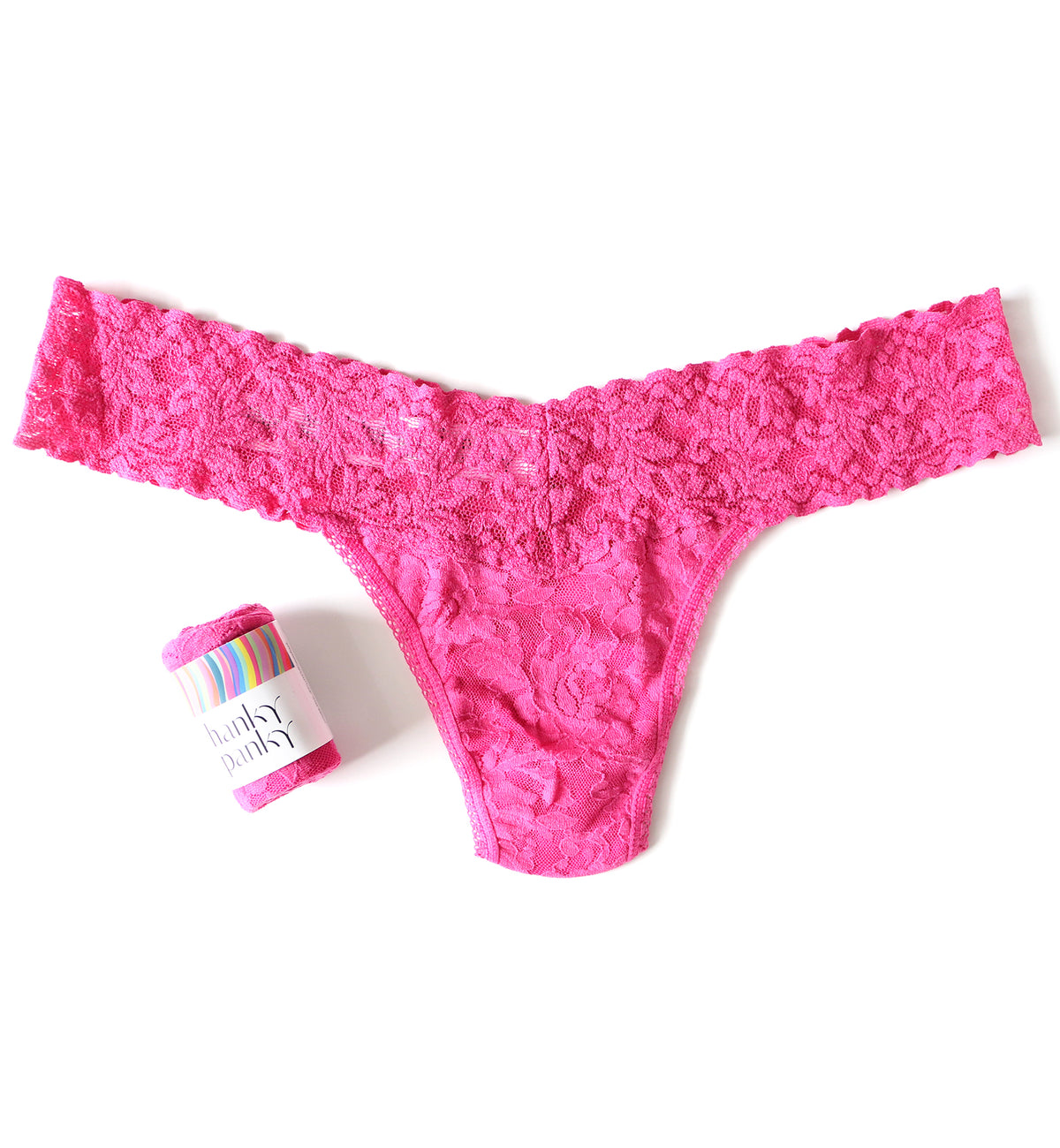 Hanky Panky Signature Lace Low Rise Thong (4911P),Dragon Fruit Pink - Dragon Fruit Pink,One Size