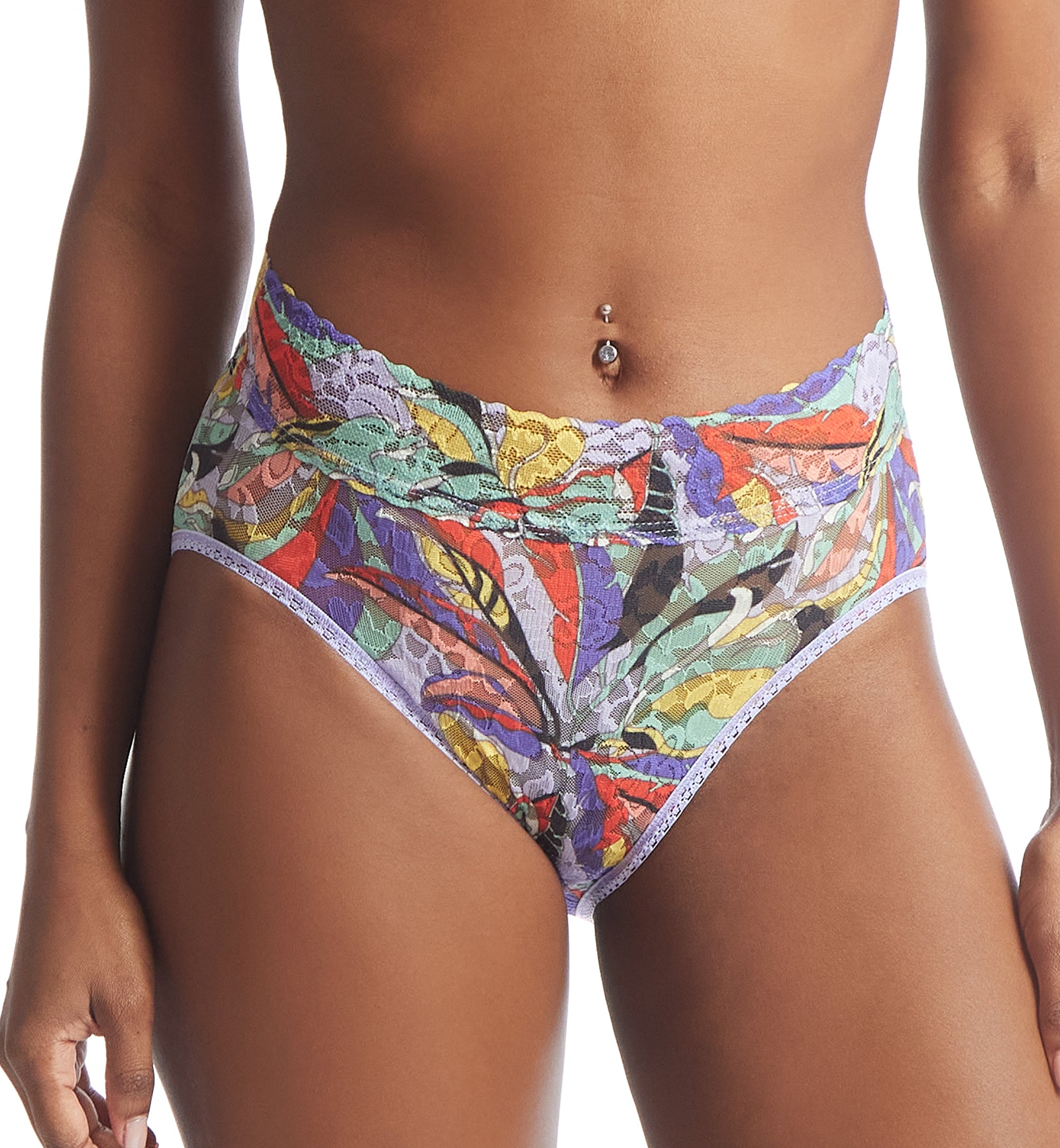 Hanky Panky Daily Lace Printed French Brief (PR772461P),Small,Summer Solstice - Summer Solstice,Small