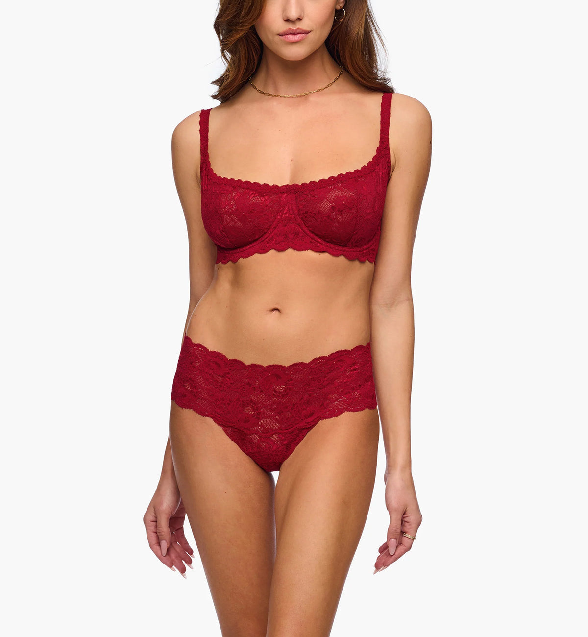 Cosabella Never Say Never Comfie Thong (NEVER0343),S/M,Sindoor Red - Sindoor Red,S/M