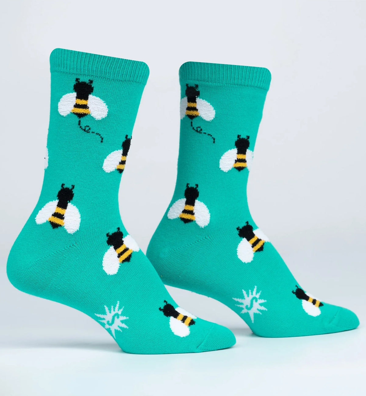 SOCK it to me Women's Crew Socks (W0401),Bee Happy - Bee Happy,One Size