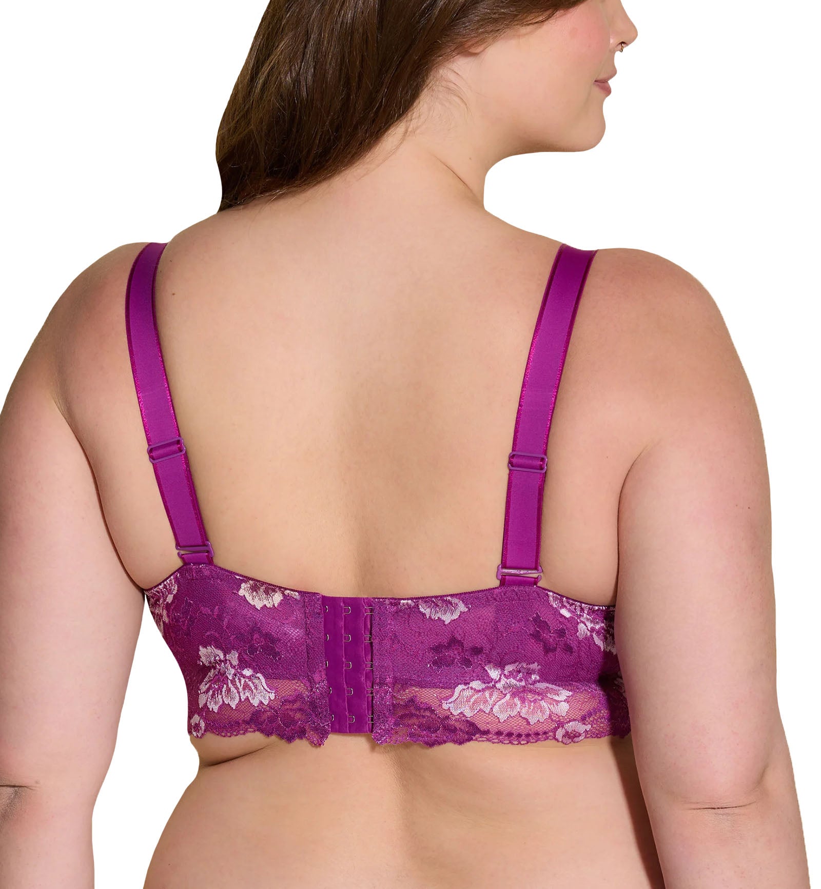 Cosabella Savona ULTRA Curvy Longline Bralette (SAVON1385),XS,Swiss Beet/White - Swiss Beet/White,XS