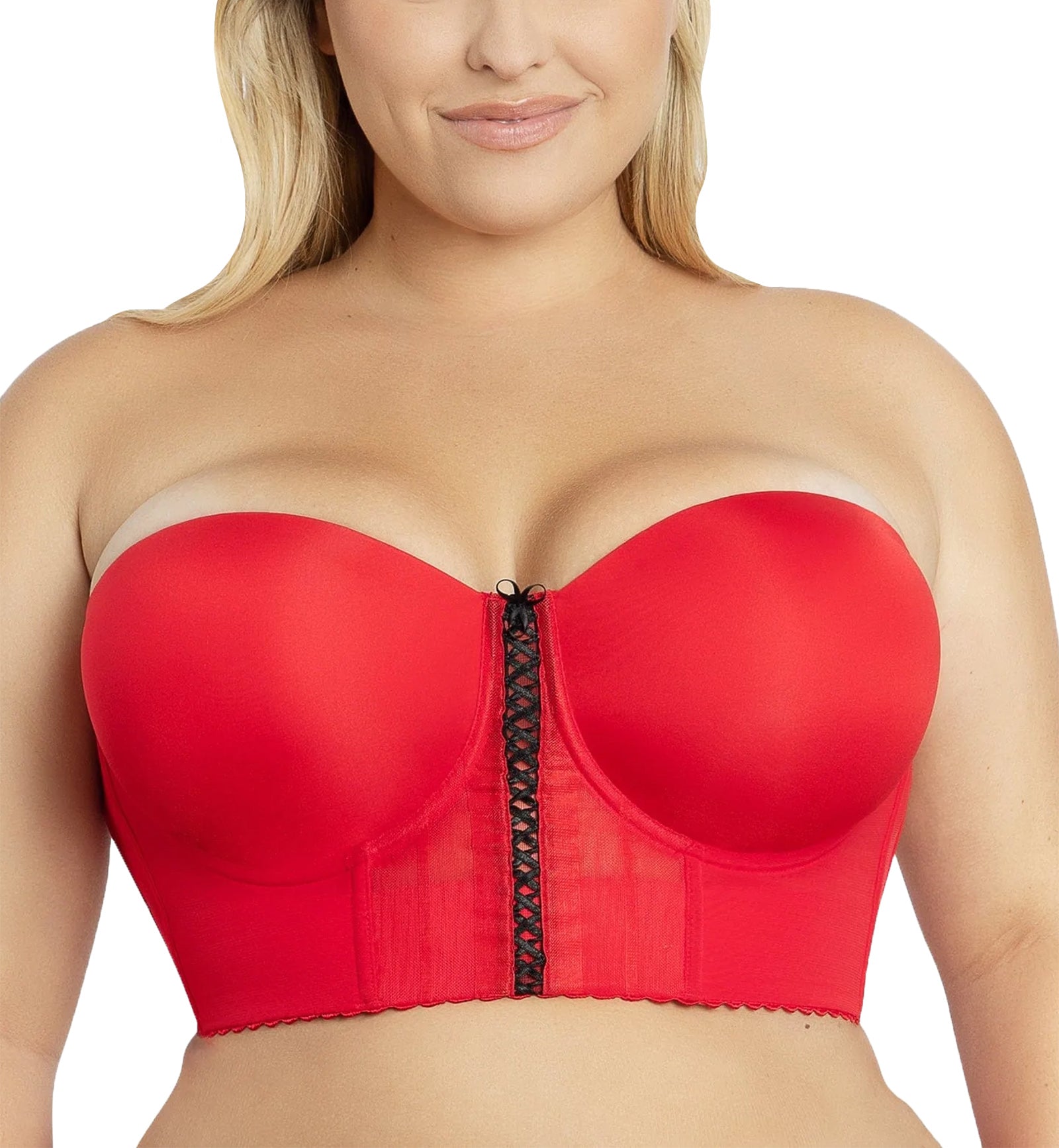 Parfait Shea Molded Strapless Underwire Longline Bra (P60671),30DD,Racing Red - Racing Red,30DD