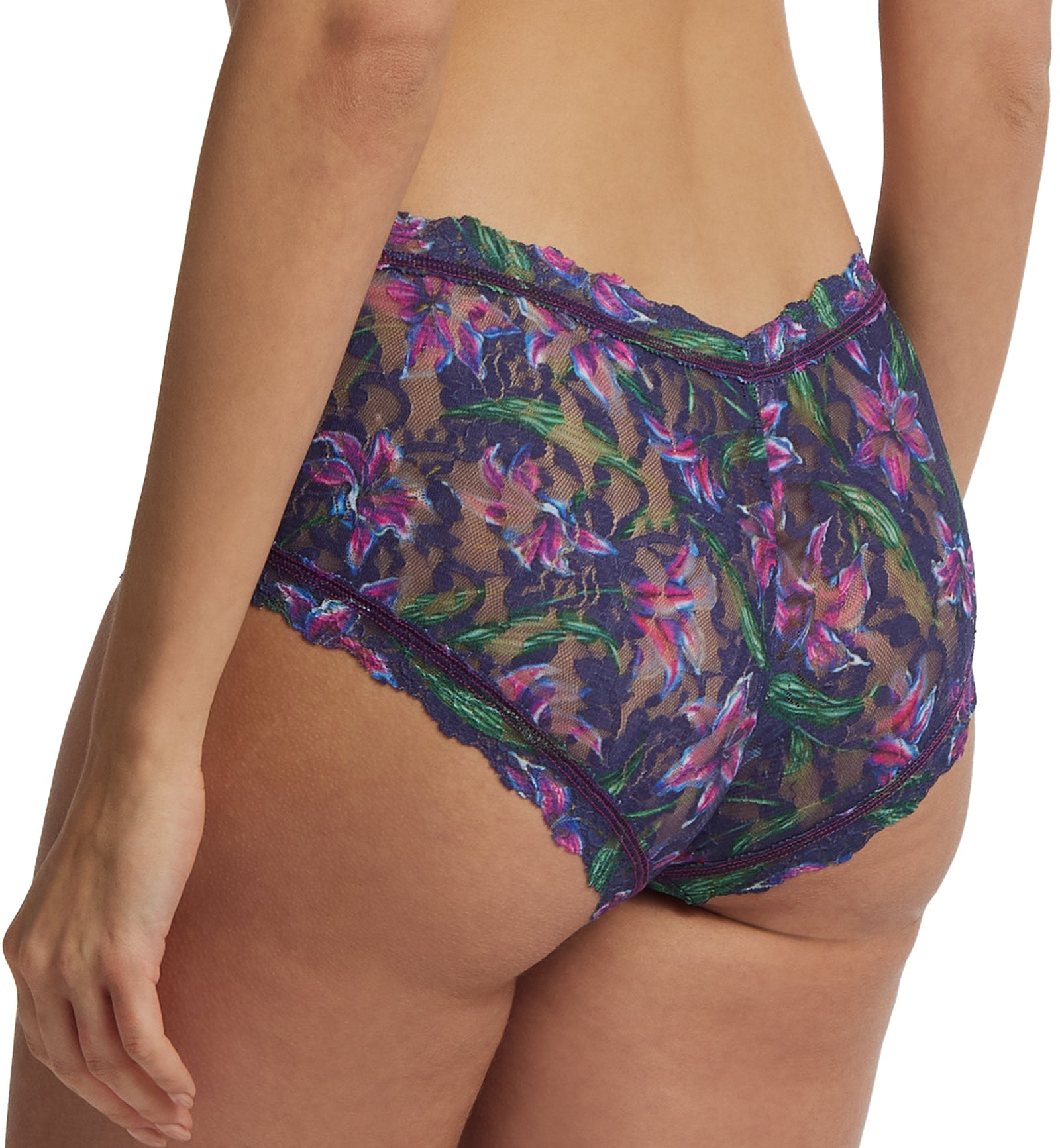 Hanky Panky Signature Lace Printed Boyshort (PR4812P),XS,Twilight Blooms - Twilight Blooms,XS