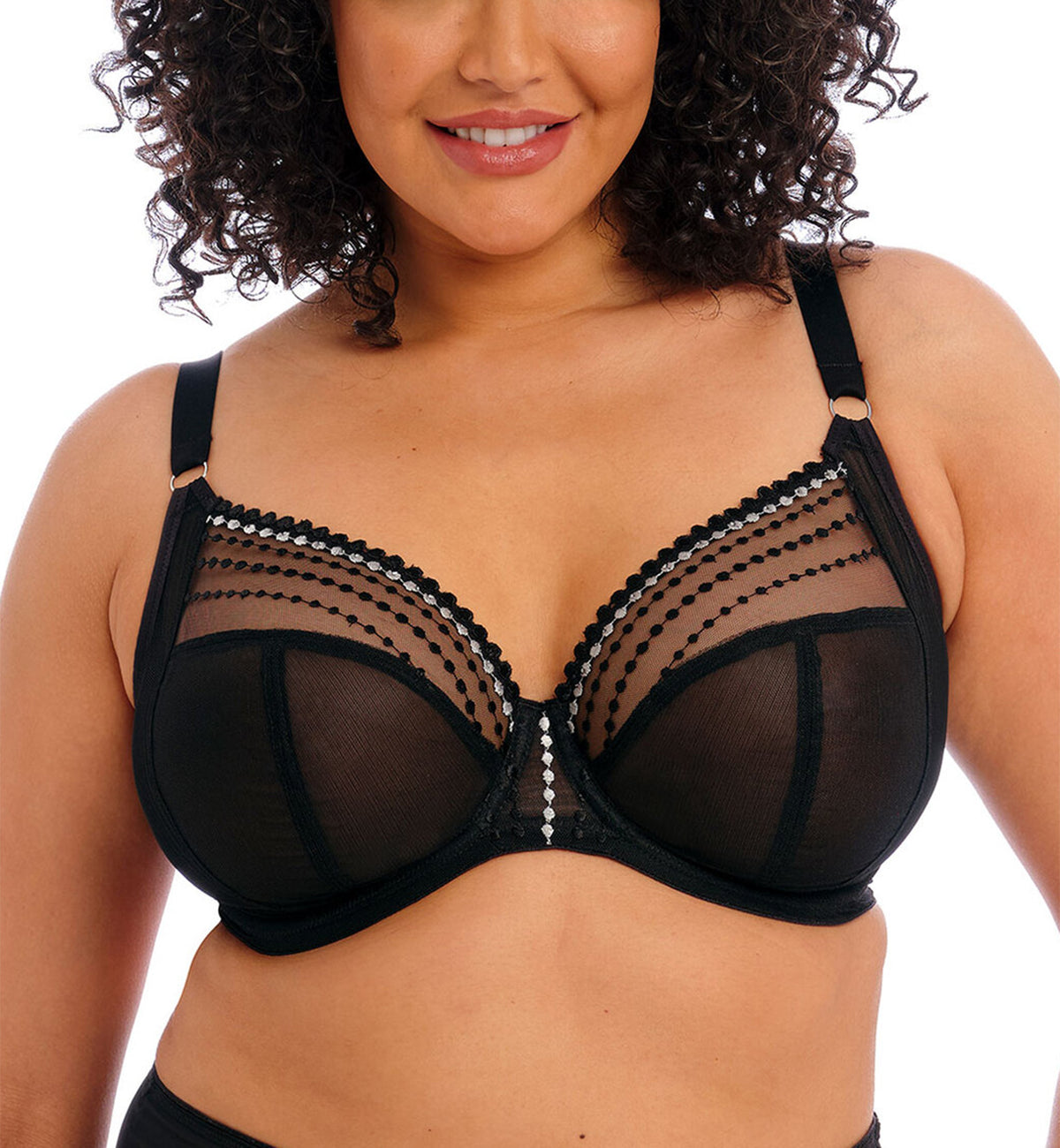 Elomi Matilda Banded Plunge Underwire Bra (8900),32G,Black - Black,32G