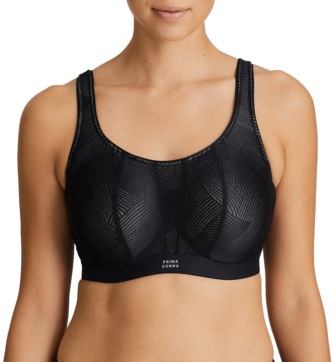 PrimaDonna THE GAME Underwired Sports Bra (6000510),32D,Black - Black,32D