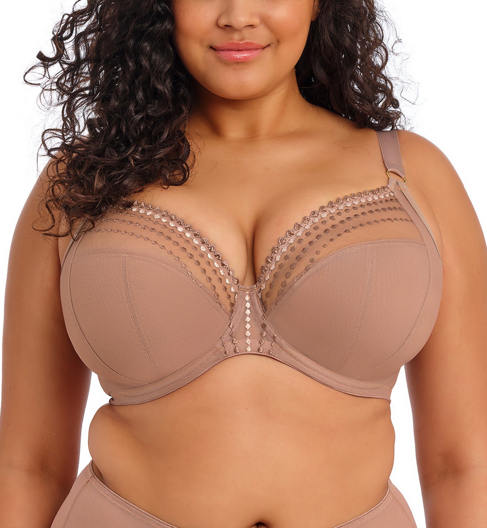 Elomi Matilda Banded Plunge Underwire Bra (8900),32G,Praline - Praline,32G