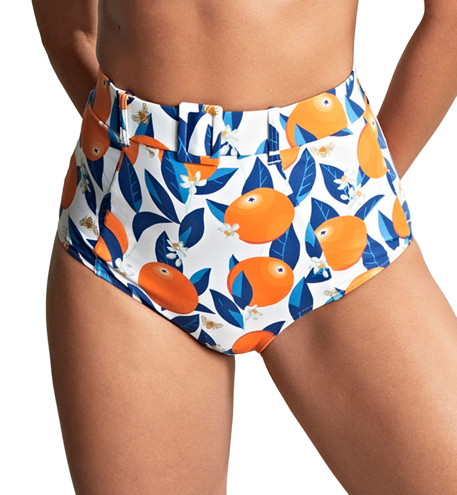 Panache High Waist Belted Swim Brief (SW1845),8-XS,Sicily Print - Sicily Print,XS