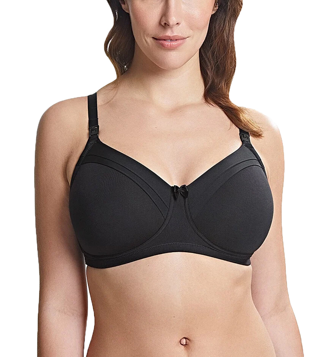 Royce Maisie Cotton Lined NURSING Non-wire Bra (1391),32D,Black - Black,32D