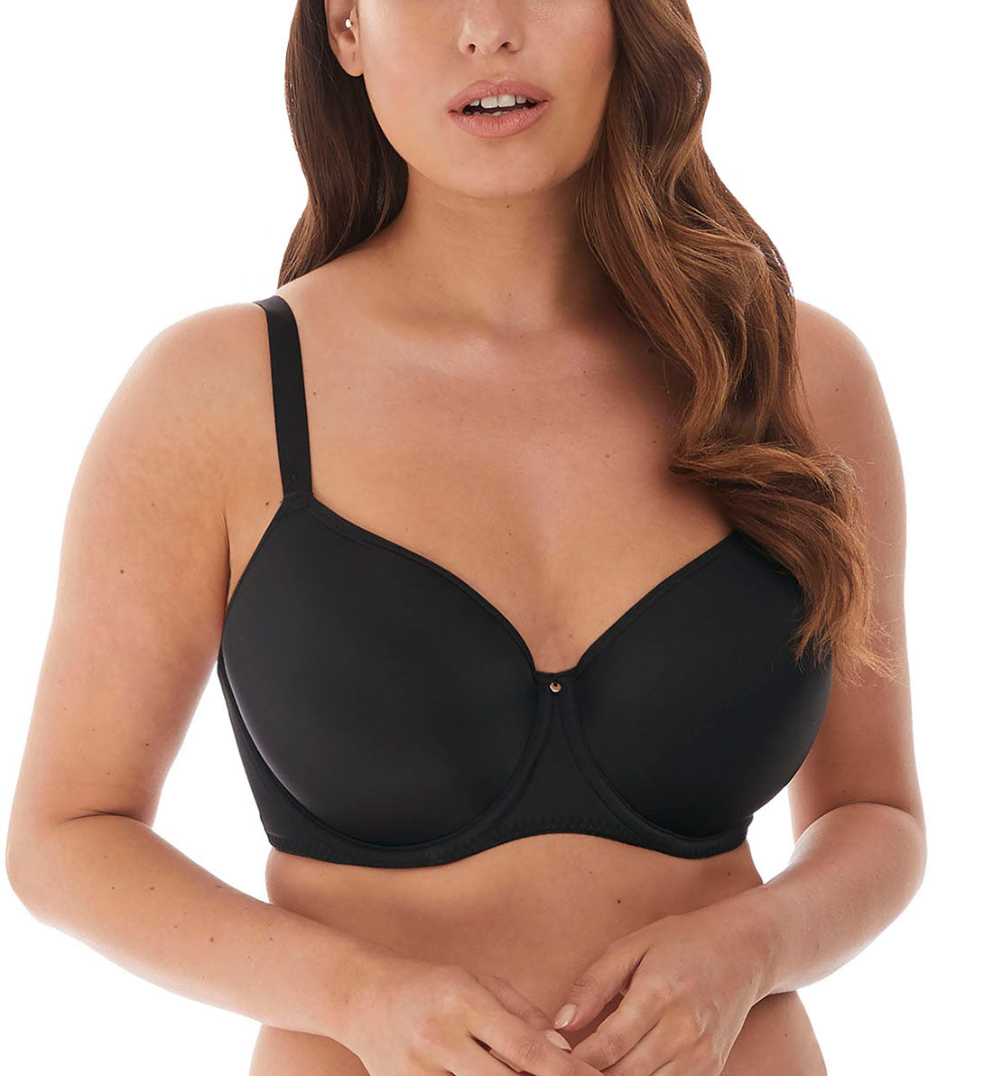 Fantasie Aura Seamless Molded T-Shirt Underwire Bra (2321),34D,Black - Black,34D