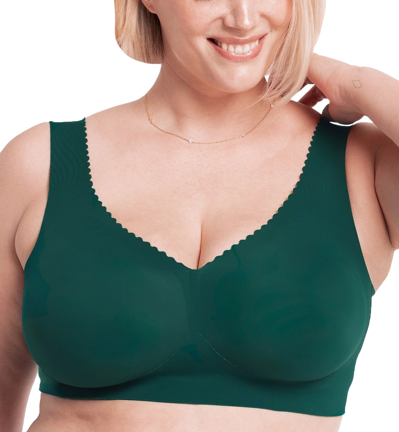 Evelyn & Bobbie EVELYN Deep V-Neck Bralette (1834),2XL,Monstera Green - Monstera Green,2XL