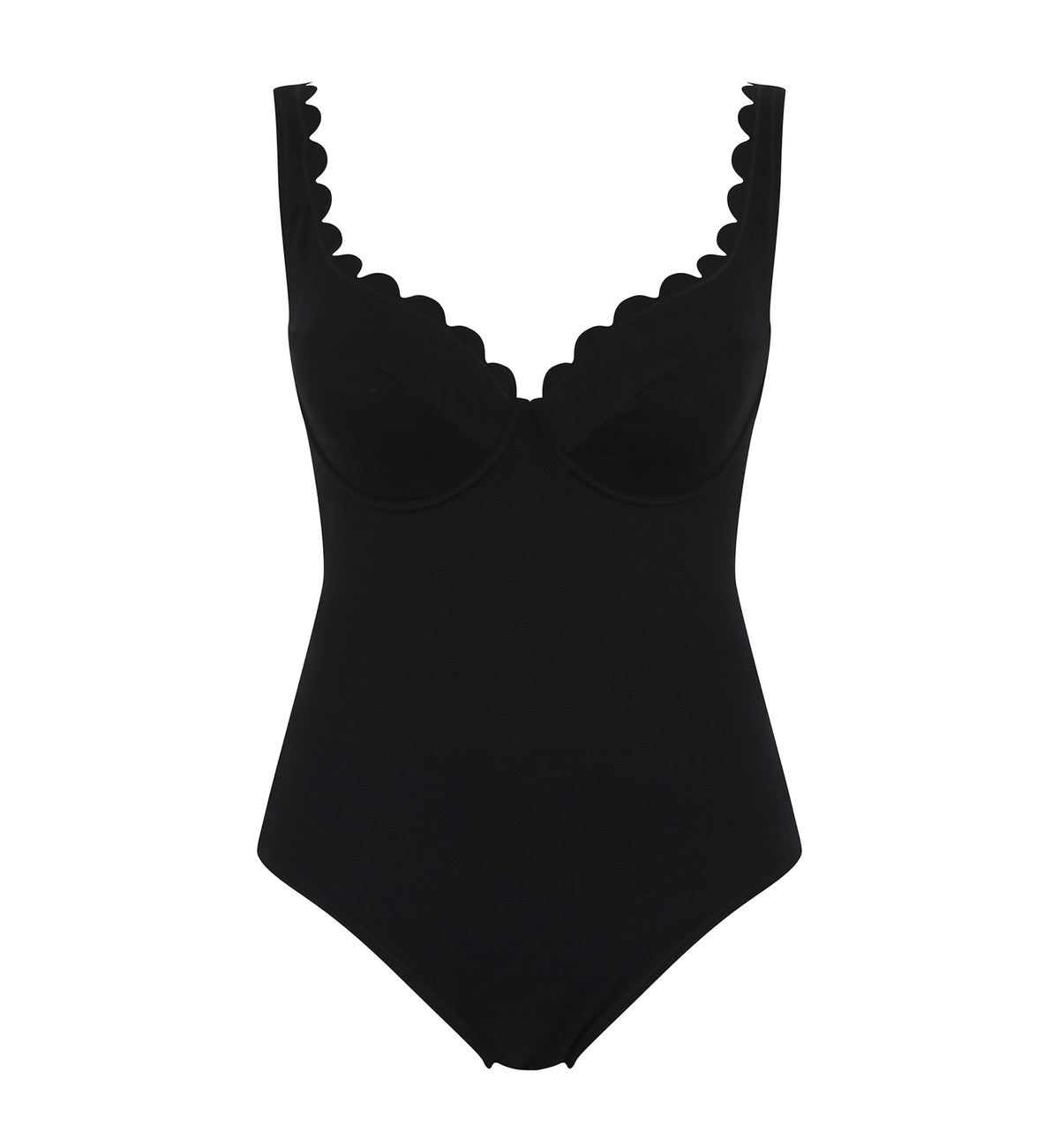 Panache Spirit Rita Plunge Underwire One Piece Swimsuit (SW1780),30F,Black - Black,30F