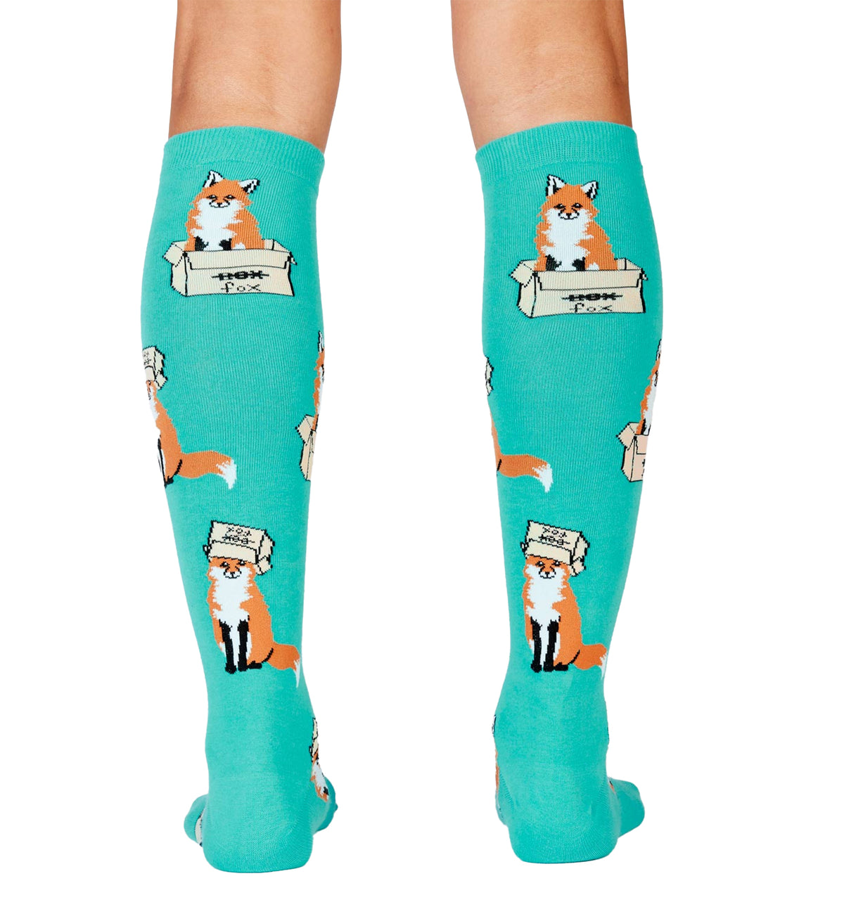 SOCK it to me Unisex Knee High Socks (f0401), Foxes in Boxes - Foxes in Boxes,One Size