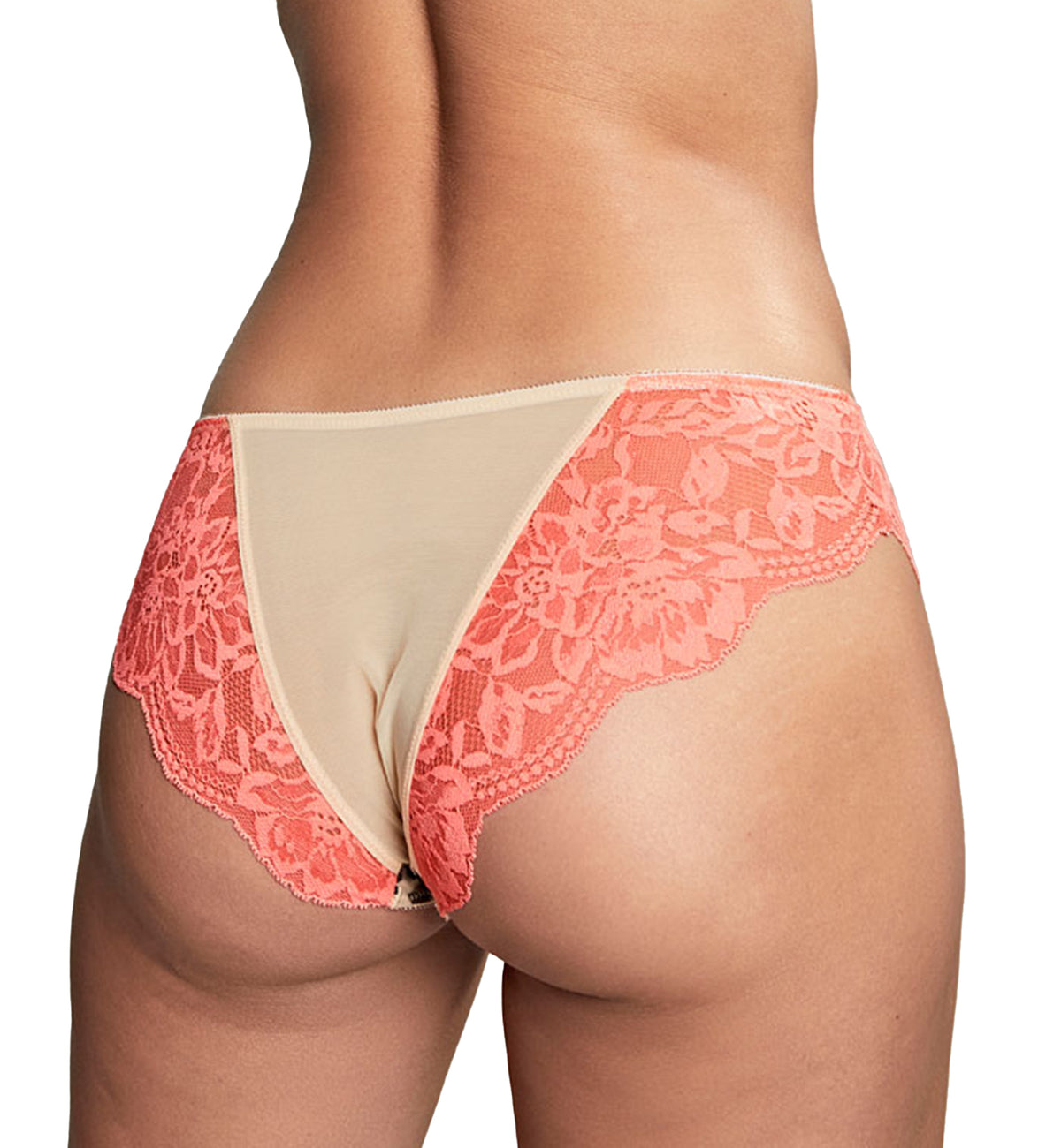Panache Nina Brazilian Panty Brief (10942),XS,Leopard/Coral - Leopard/Coral,XS