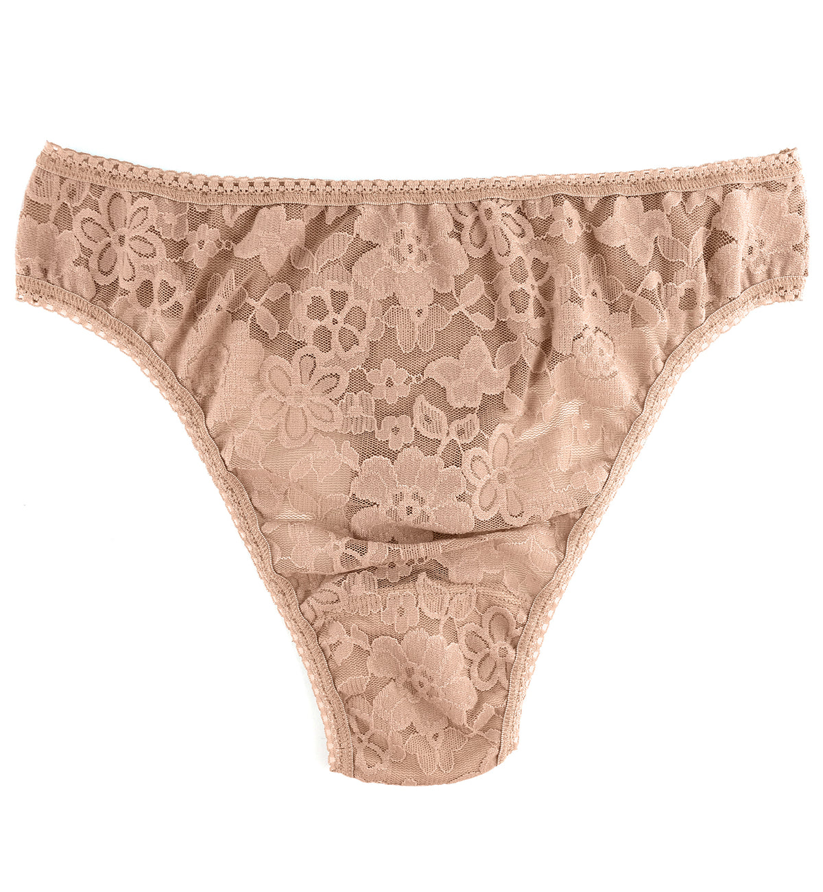 Hanky Panky Daily Lace High Cut Thong (771851),XS,Taupe - Taupe,XS