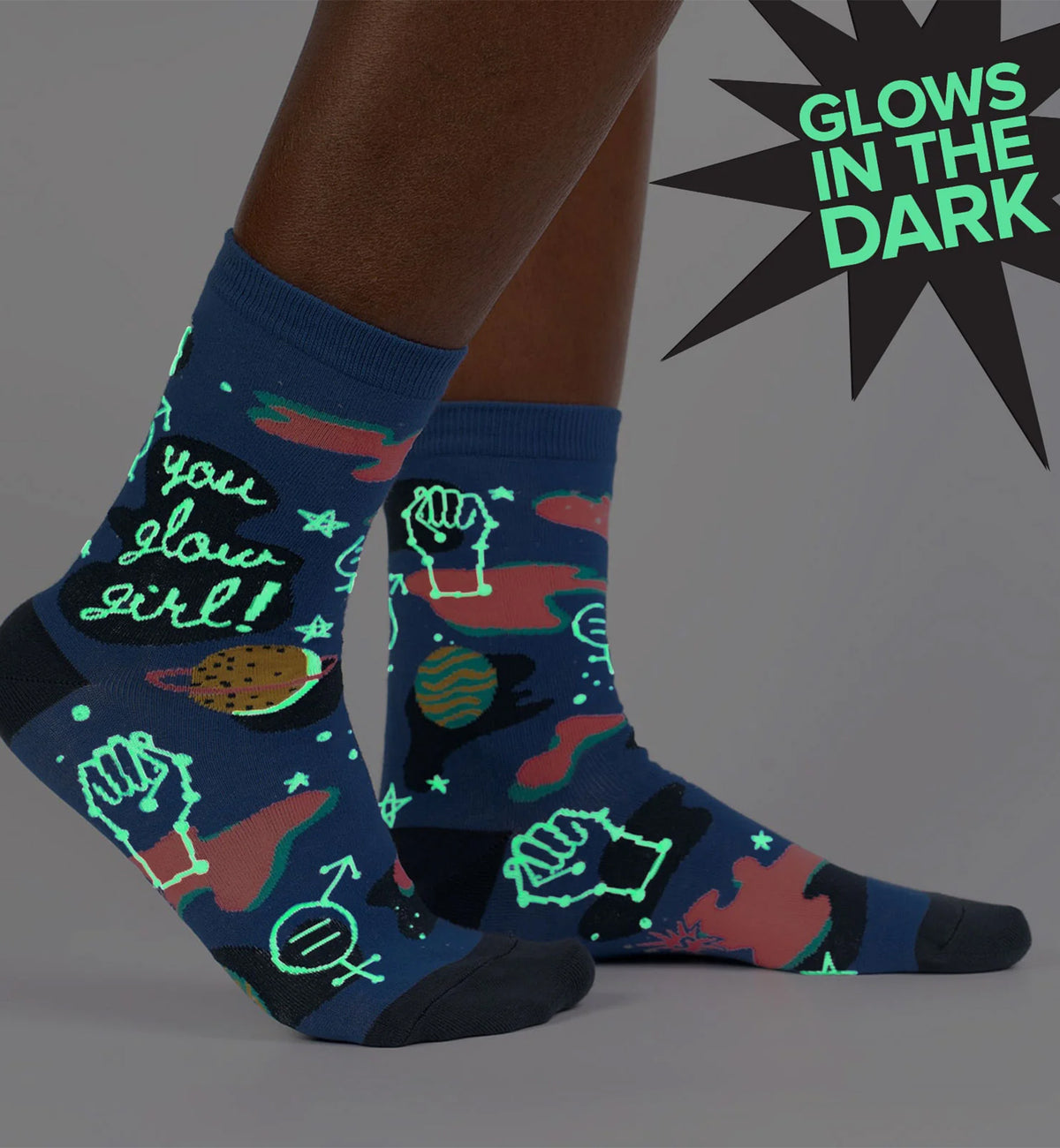 SOCK it to me Women's Crew Socks (w0246),You Glow Girl - You Glow Girl,One Size