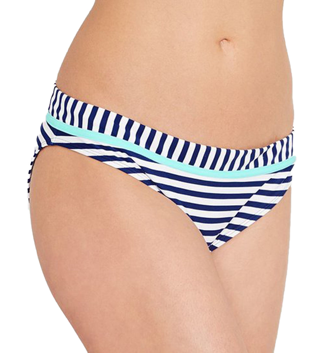 Cleo by Panache Lucille Classic Bikini Swim Brief (CW0069),XS,Nautical Print - Nautical Stripe,XS