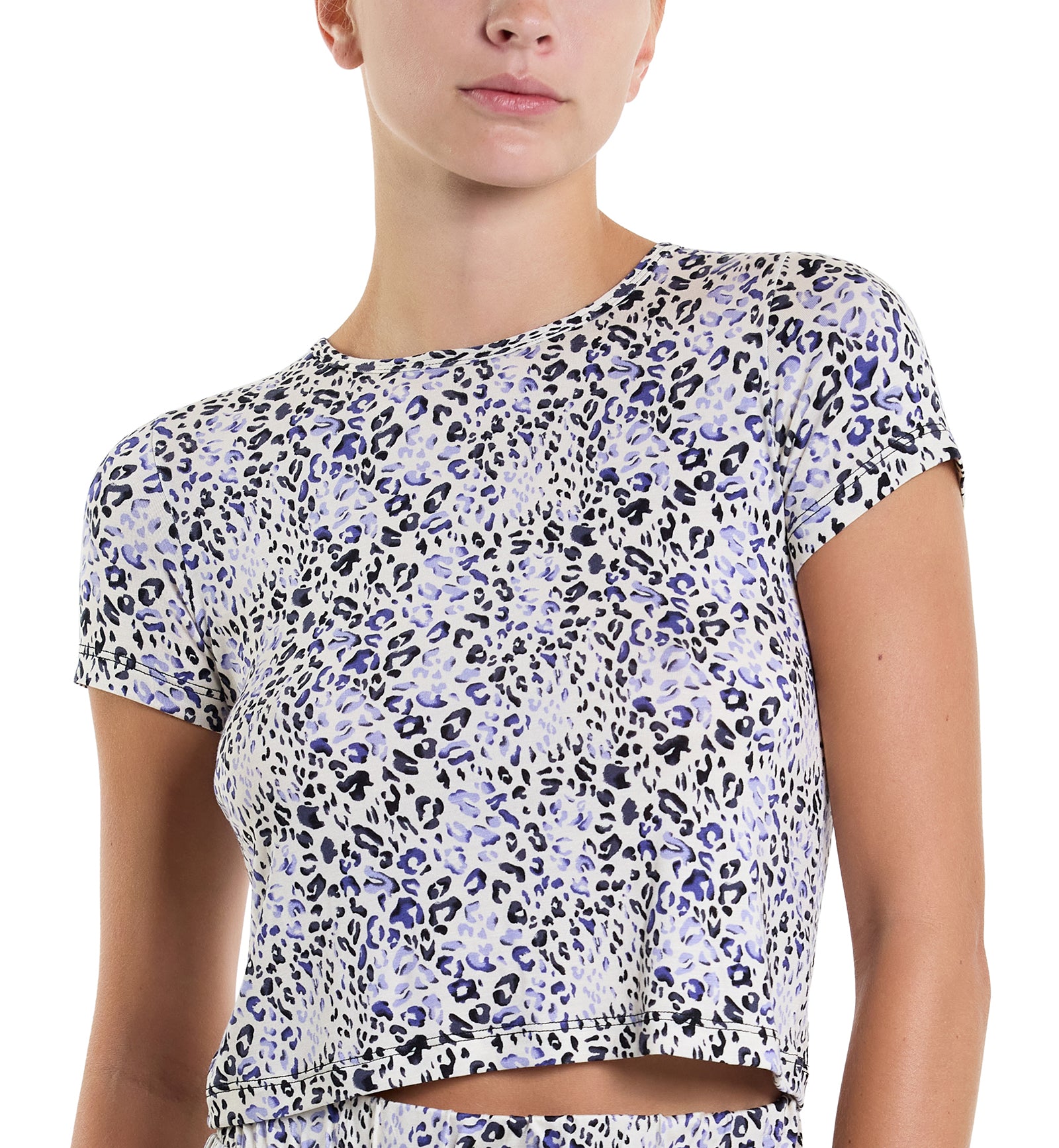 Hanky Panky Unwind Modal Baby Tee (63T512),XS,Spotted - Spotted,XS