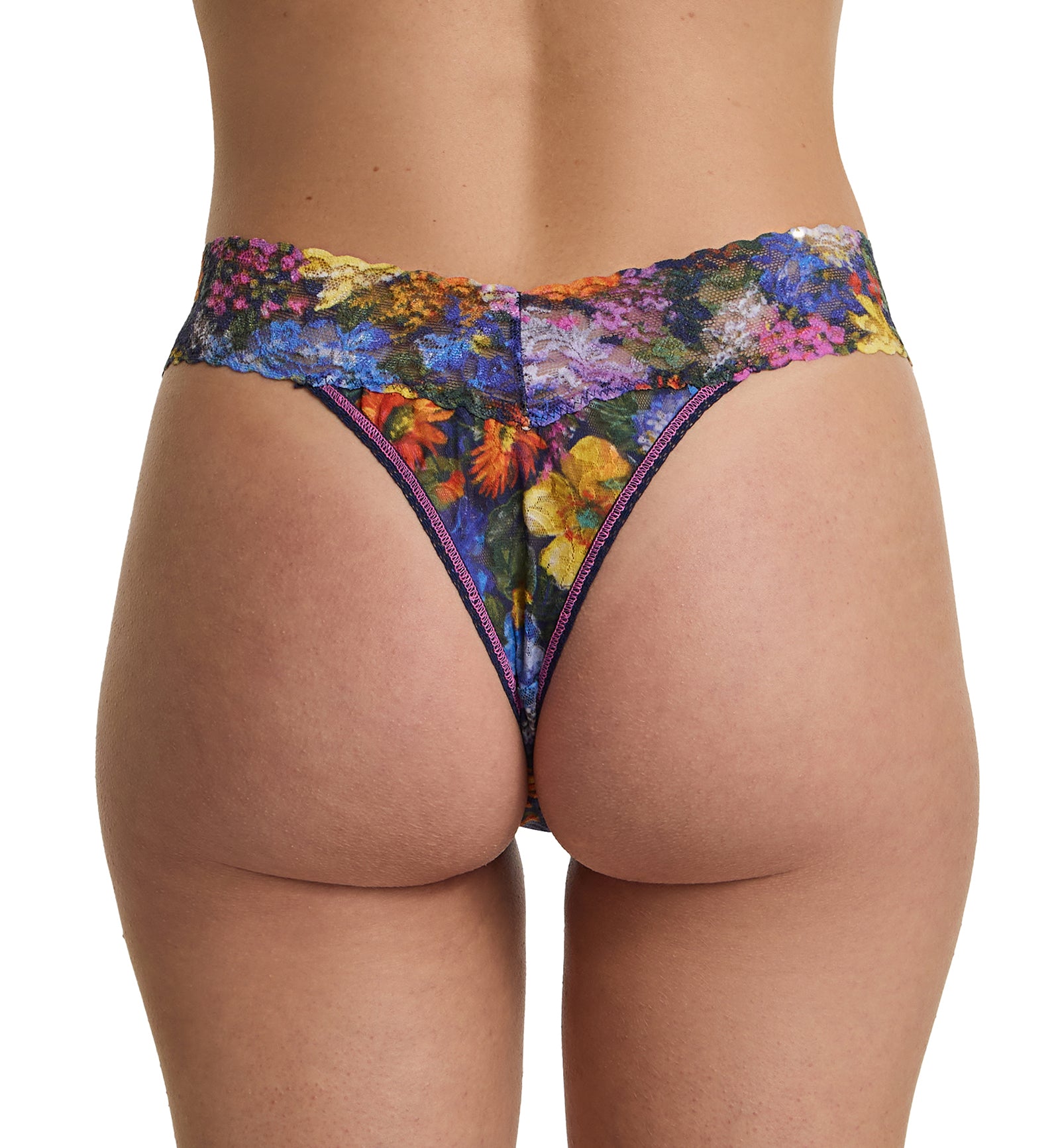 Hanky Panky Signature Lace Printed Original Rise Thong (PR4811P),Impressionist - Impressionist,One Size