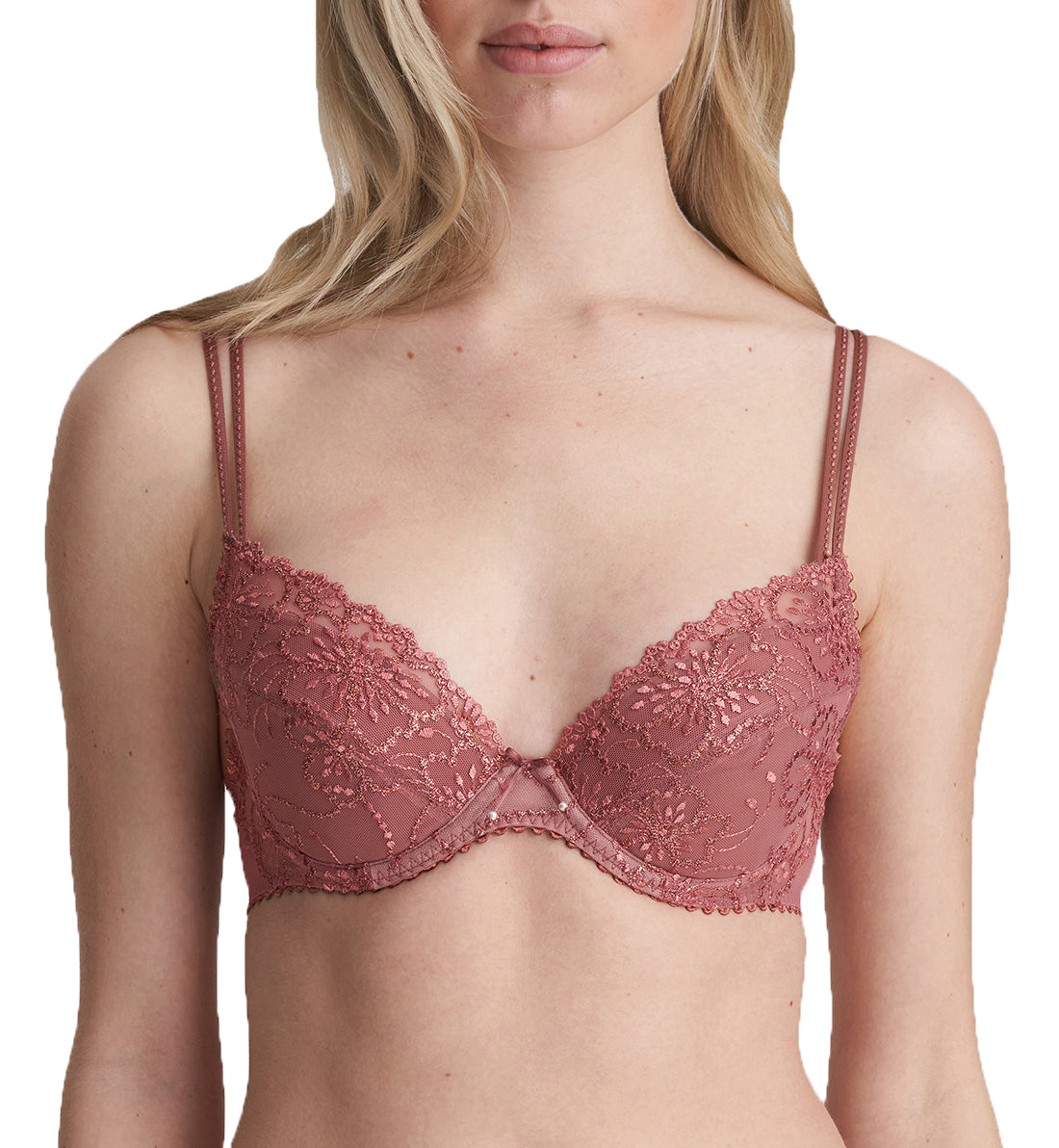 Marie Jo Jane Push Up Plunge Underwire Bra (0101337),32D,Red Copper - Red Copper,32D