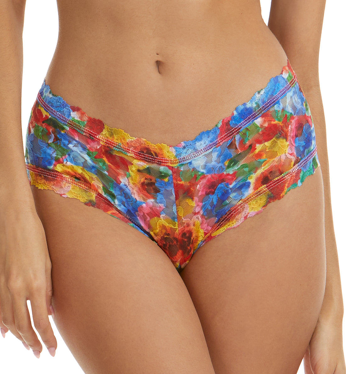 Hanky Panky Signature Lace Printed Boyshort (PR4812P),XS,Bold Blooms - Bold Blooms,XS