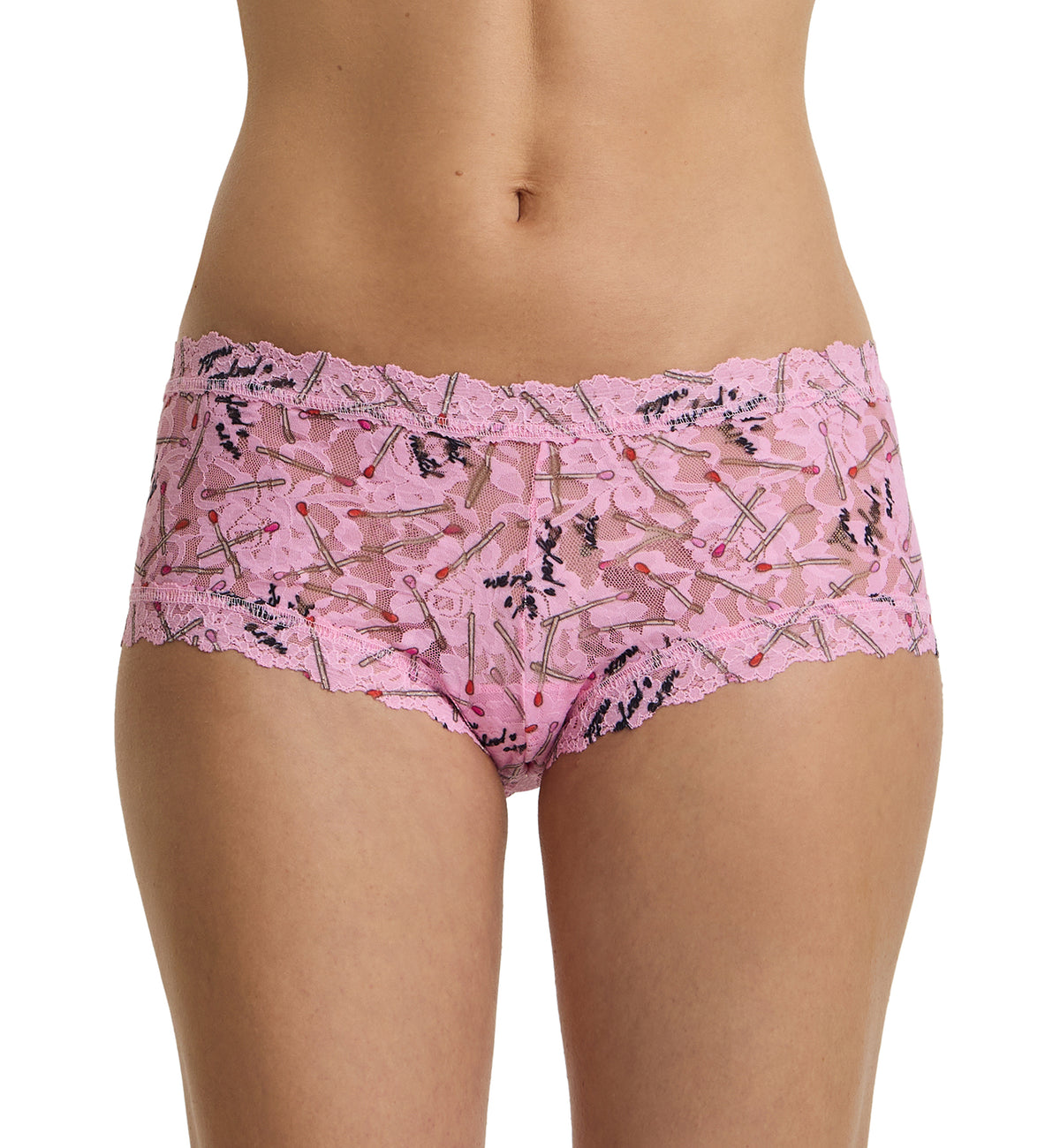Hanky Panky Signature Lace Printed Boyshort (PR4812P),XS,Perfect Match - Perfect Match,XS