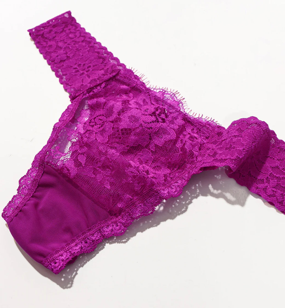 Hanky Panky X Prabal Gurung Eyelash Original Rise Thong (7E1836),Countess Pink - Countess Pink,One Size