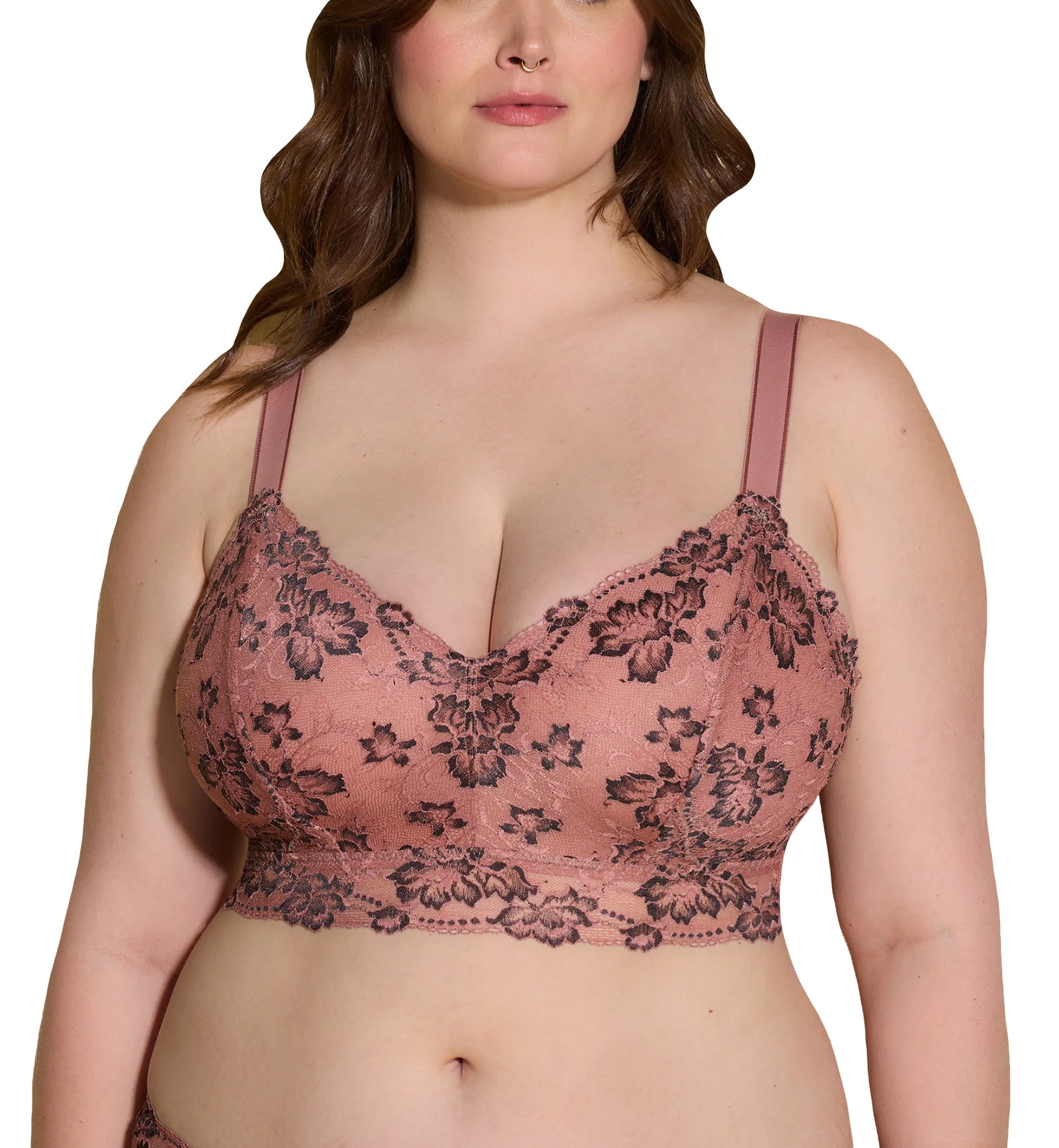 Cosabella Savona SUPER Curvy Longline Bralette (SAVON1386),XS,Tunisia/Black - Tunisia/Black,XS
