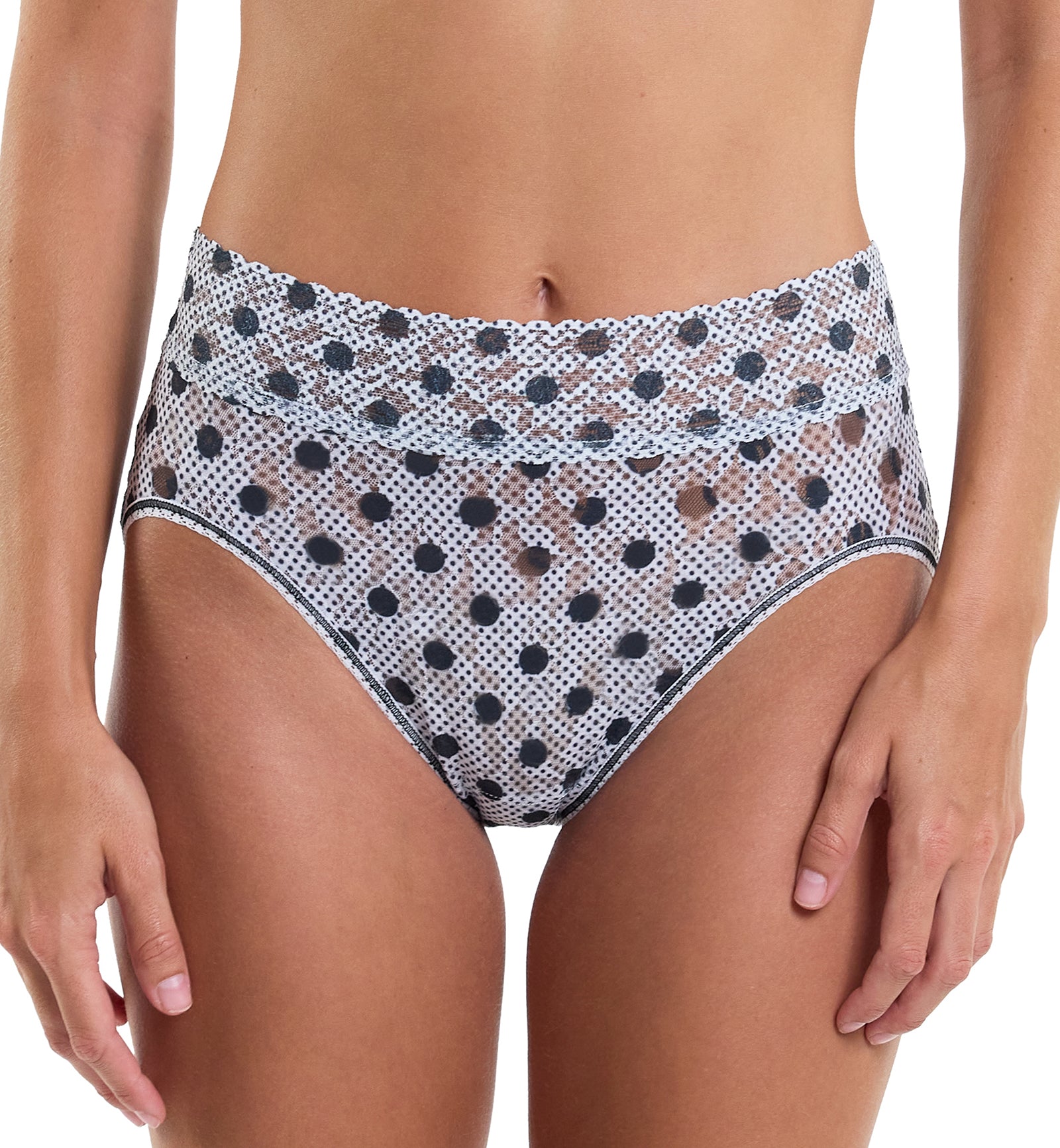 Hanky Panky Signature Lace Printed French Brief (PR461),Small,Pinpoint - Pinpoint,Small