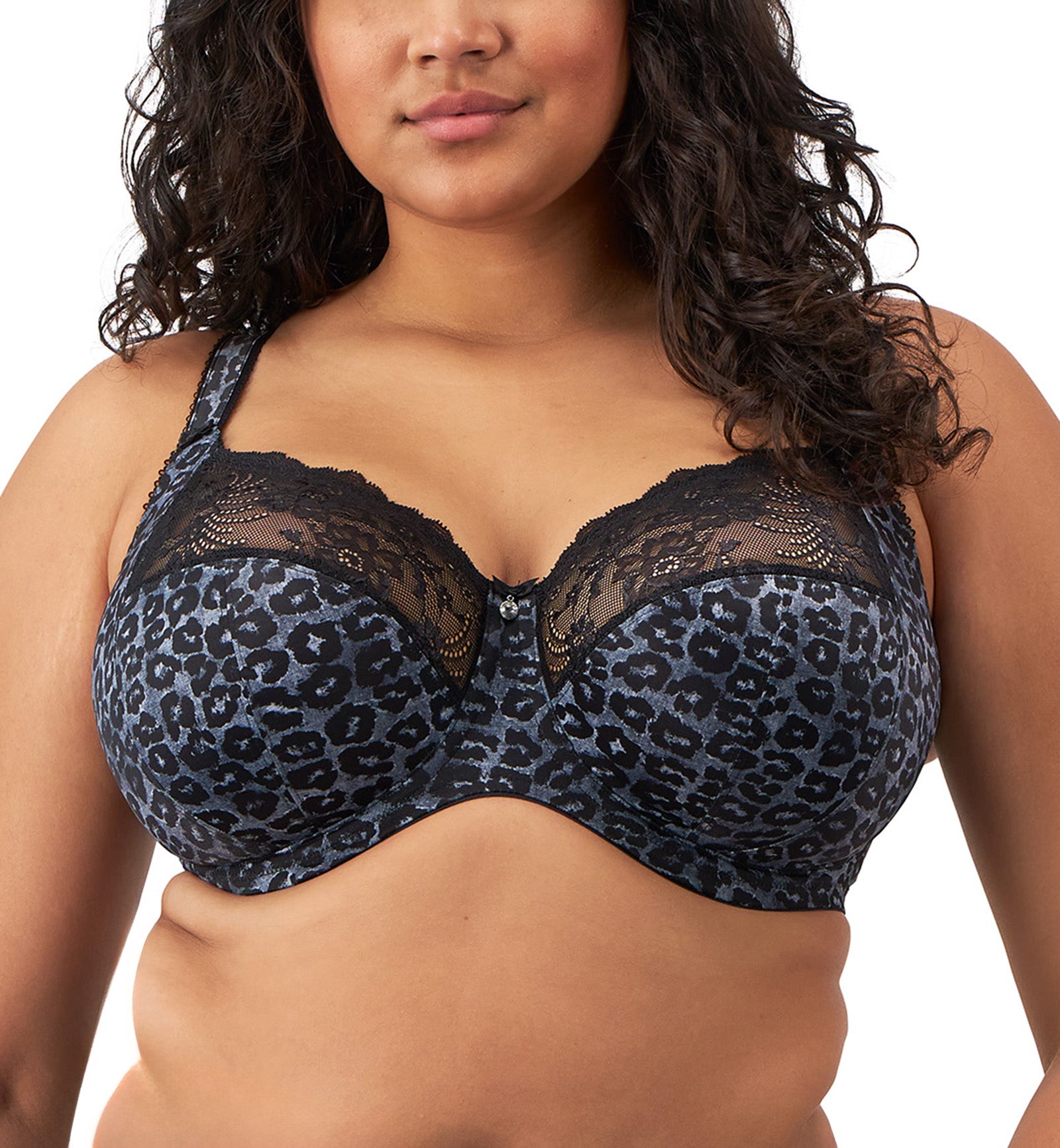 Elomi Morgan Stretch Lace Banded Underwire Bra (4110),32GG,Snow Leopard - Snow Leopard,32GG