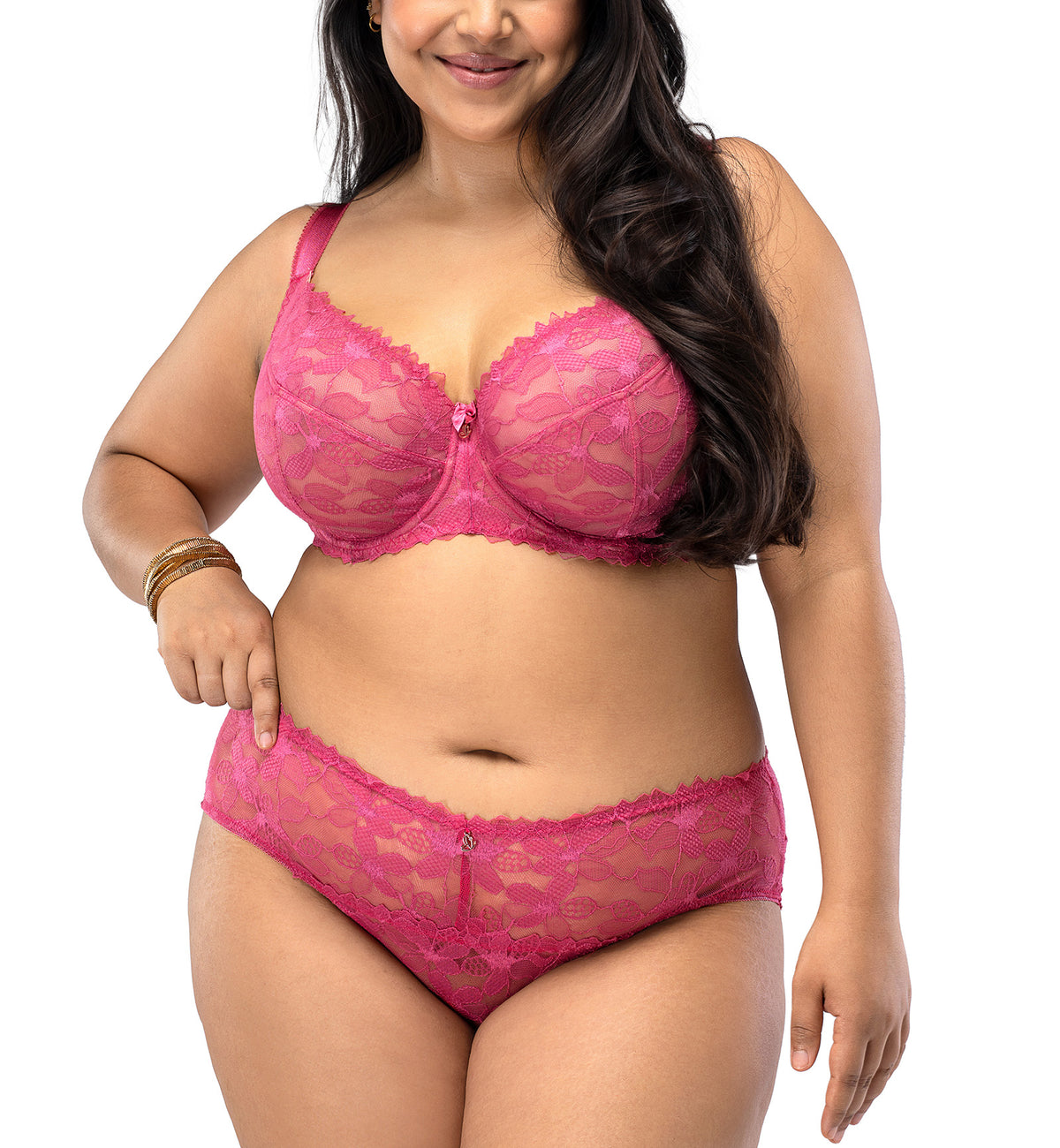 Nessa Lauren Underwire Soft Balcony Bra (N500A),30J,Raspberry - Raspberry,30J