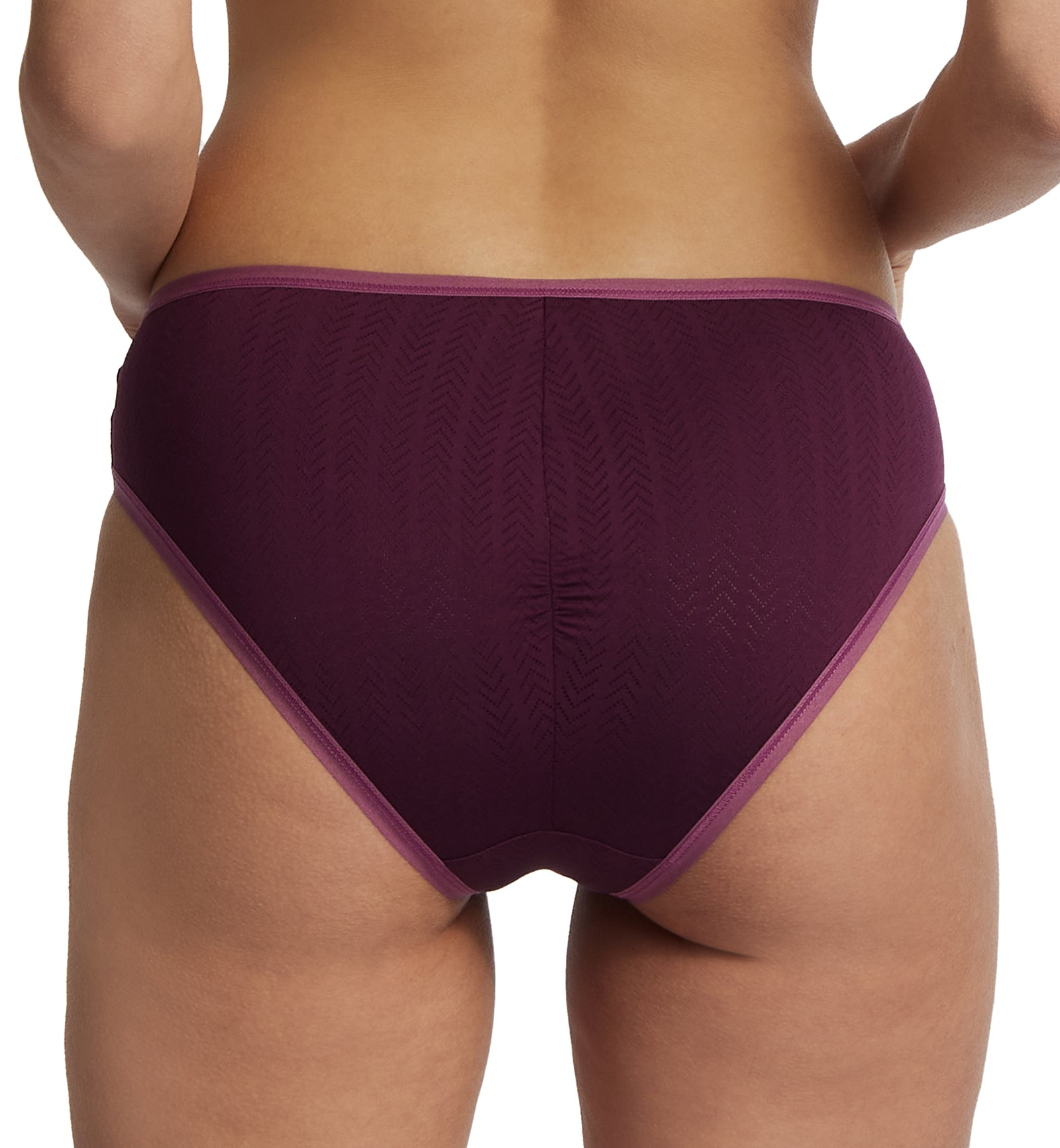 Hanky Panky MoveCalm Ruched Back Brief (2P2184),XS,Dried Cherry/Damson Plum - Dried Cherry/Damson Plum,XS