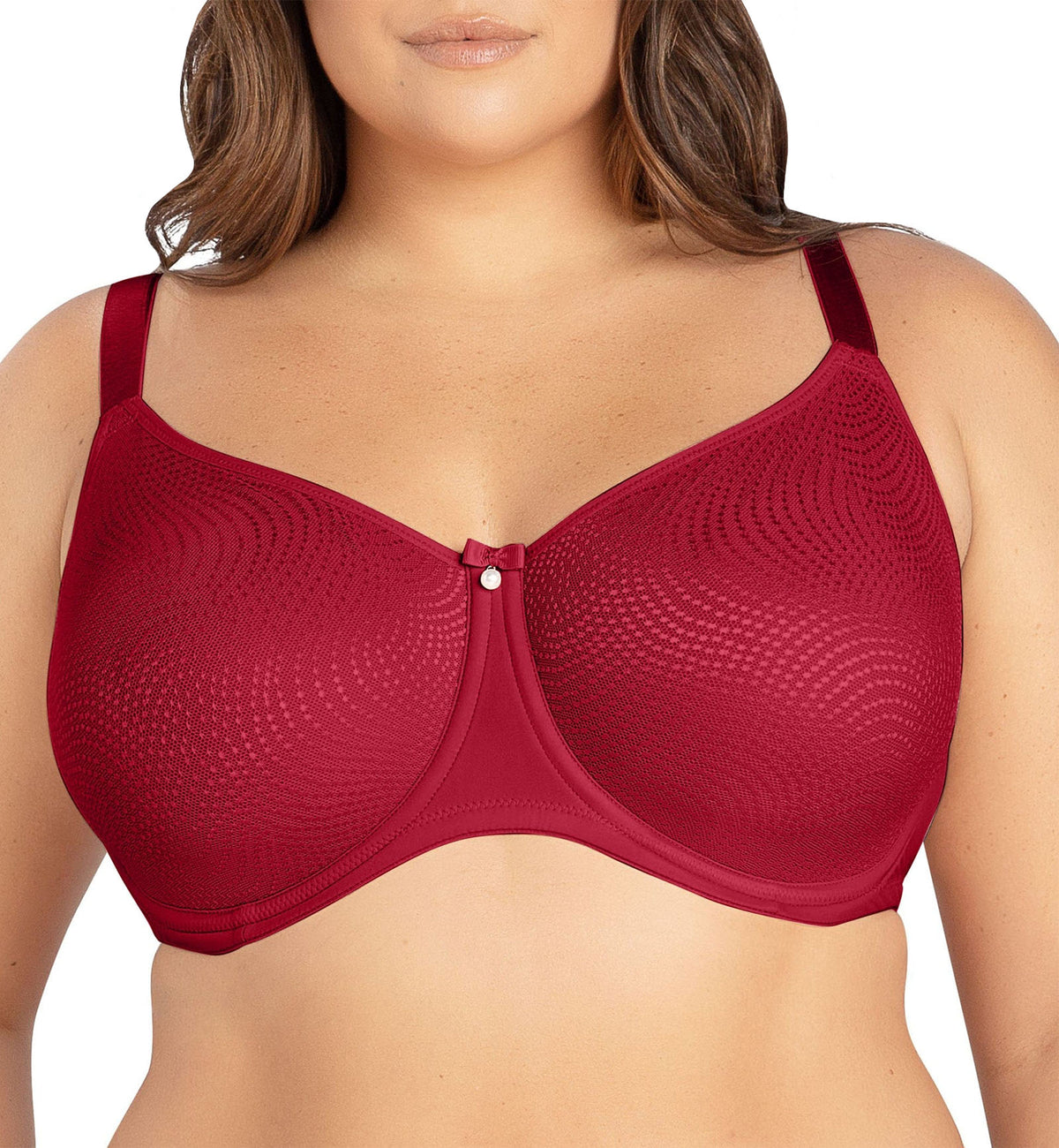 Parfait Pearl Seamless Minimizer Underwire Bra (P60921),30D,Rio Red - Rio Red,30D