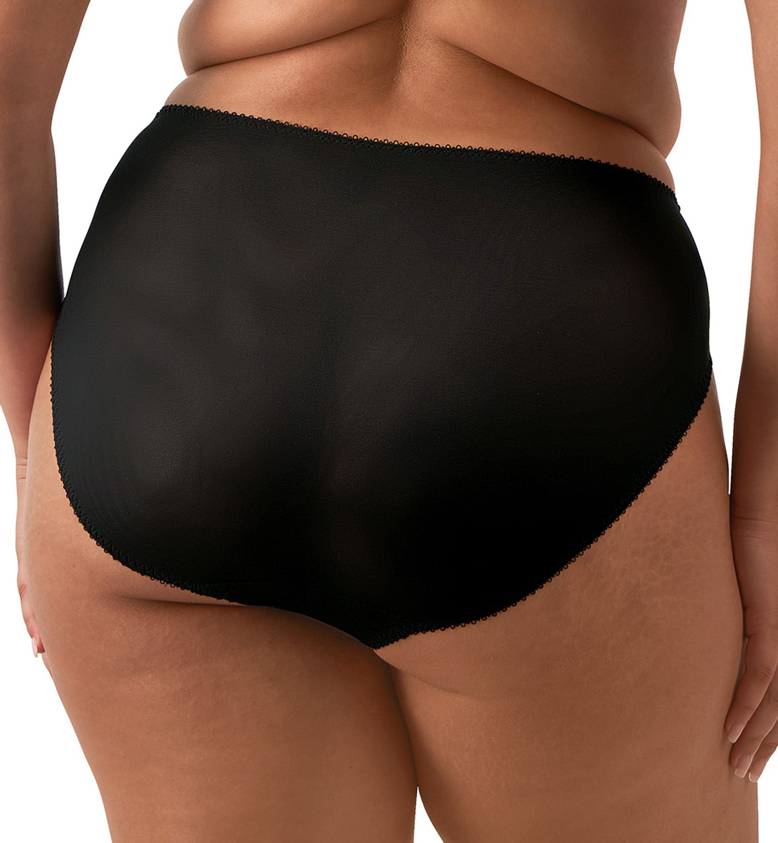 Elomi Zarla High Leg Brief Panty (302553),Medium,Black - Black,Medium