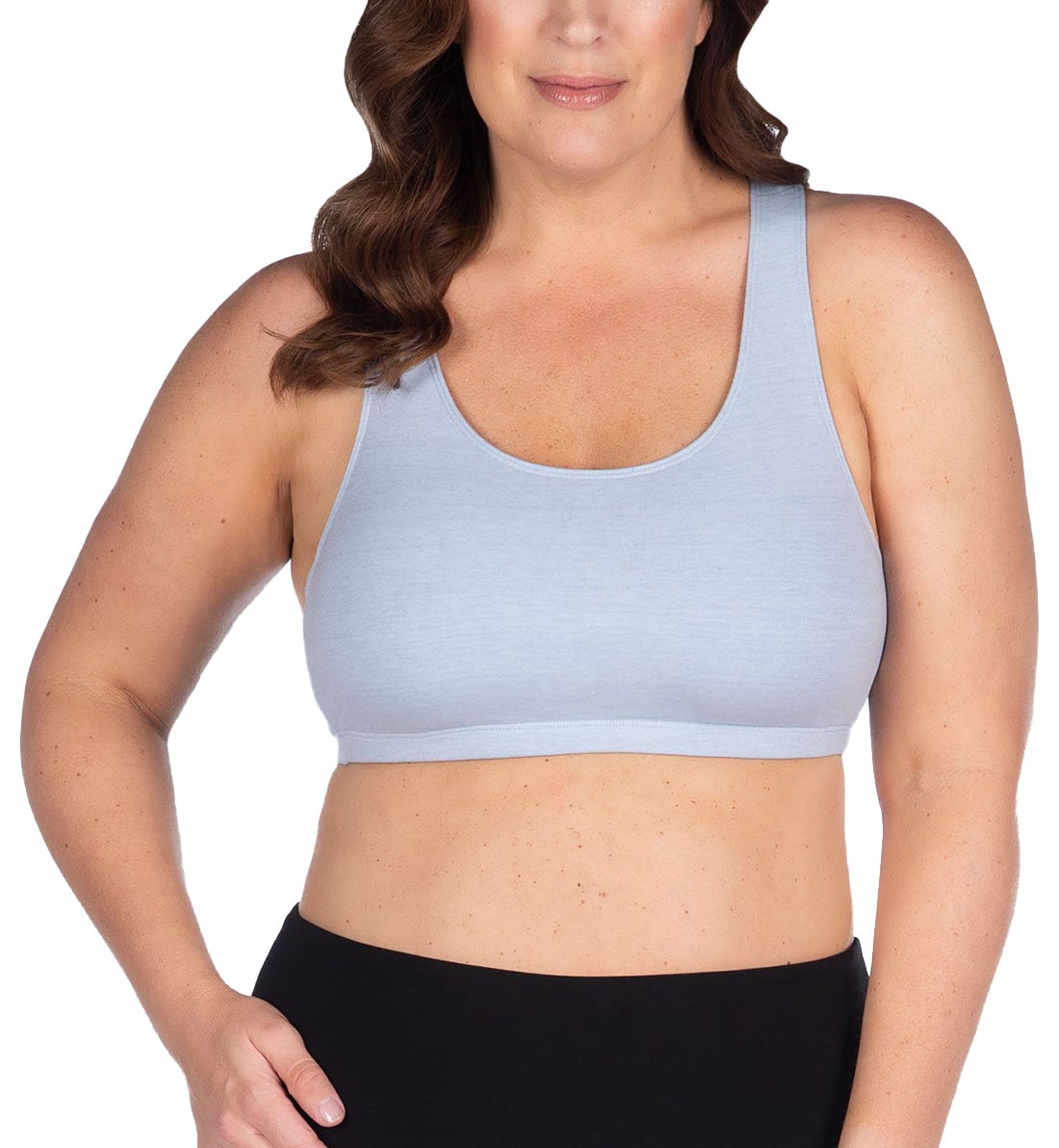 Leading Lady Serena Wirefree Racerback Sports Bra (514),36 B/C/D,Serenity Blue - Serenity Blue,36 B/C/D