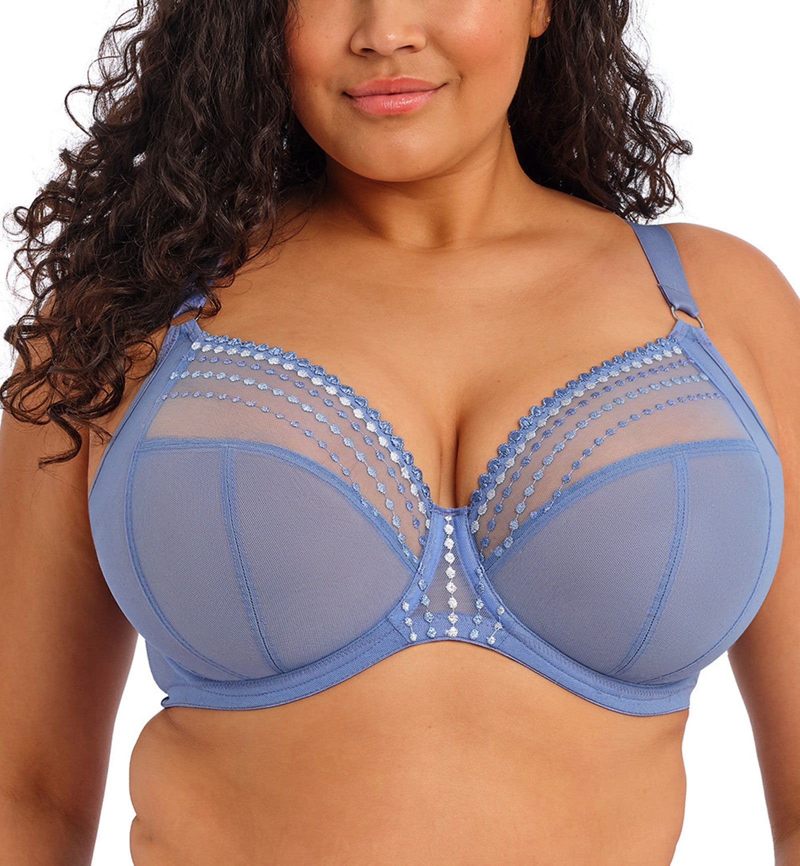 Elomi Matilda Banded Plunge Underwire Bra (8900),32G,Lunar Blue - Lunar Blue,32G