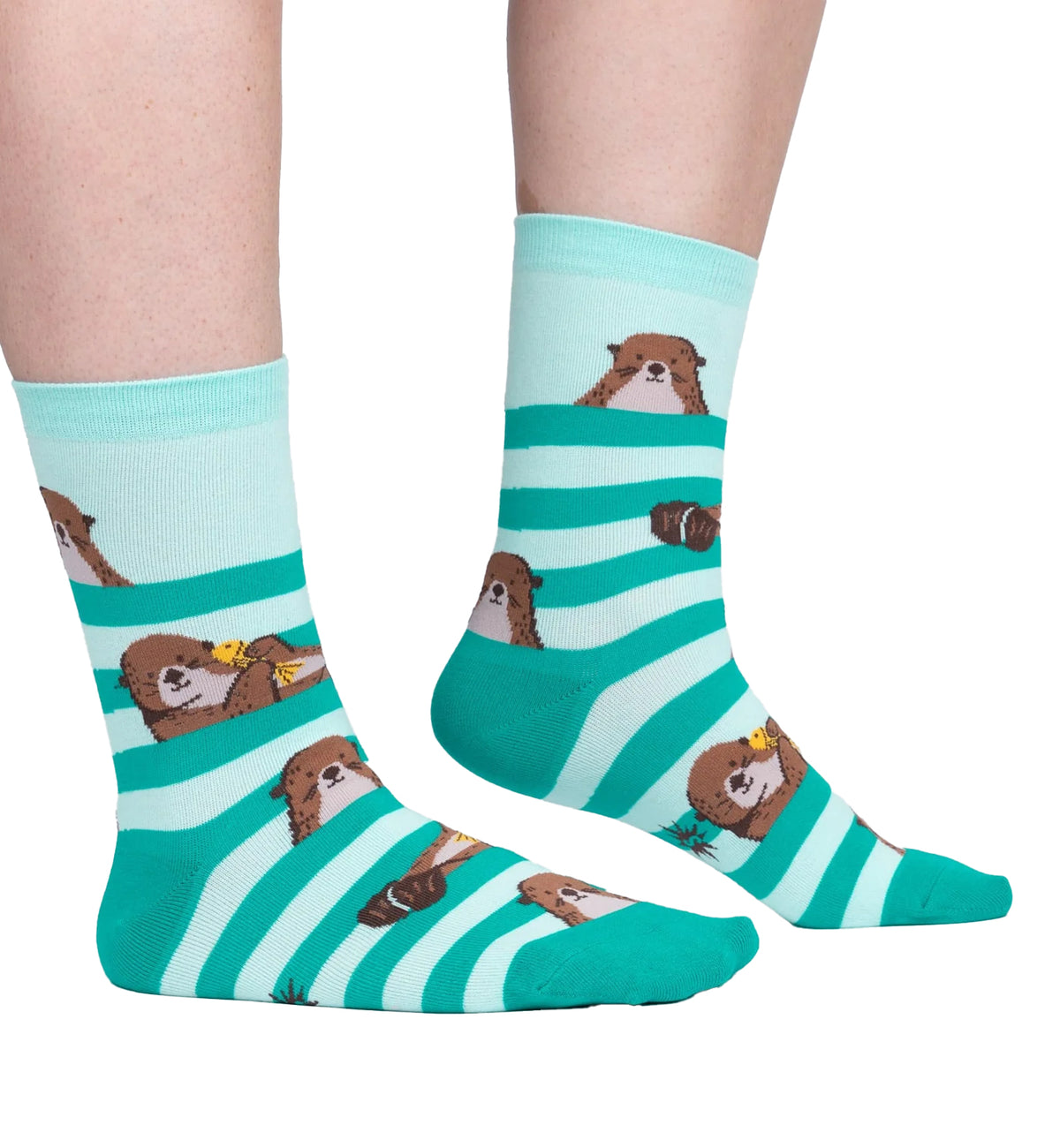 SOCK it to me Women's Crew Socks (W0393),My Otter Foot - My Otter Foot,One Size