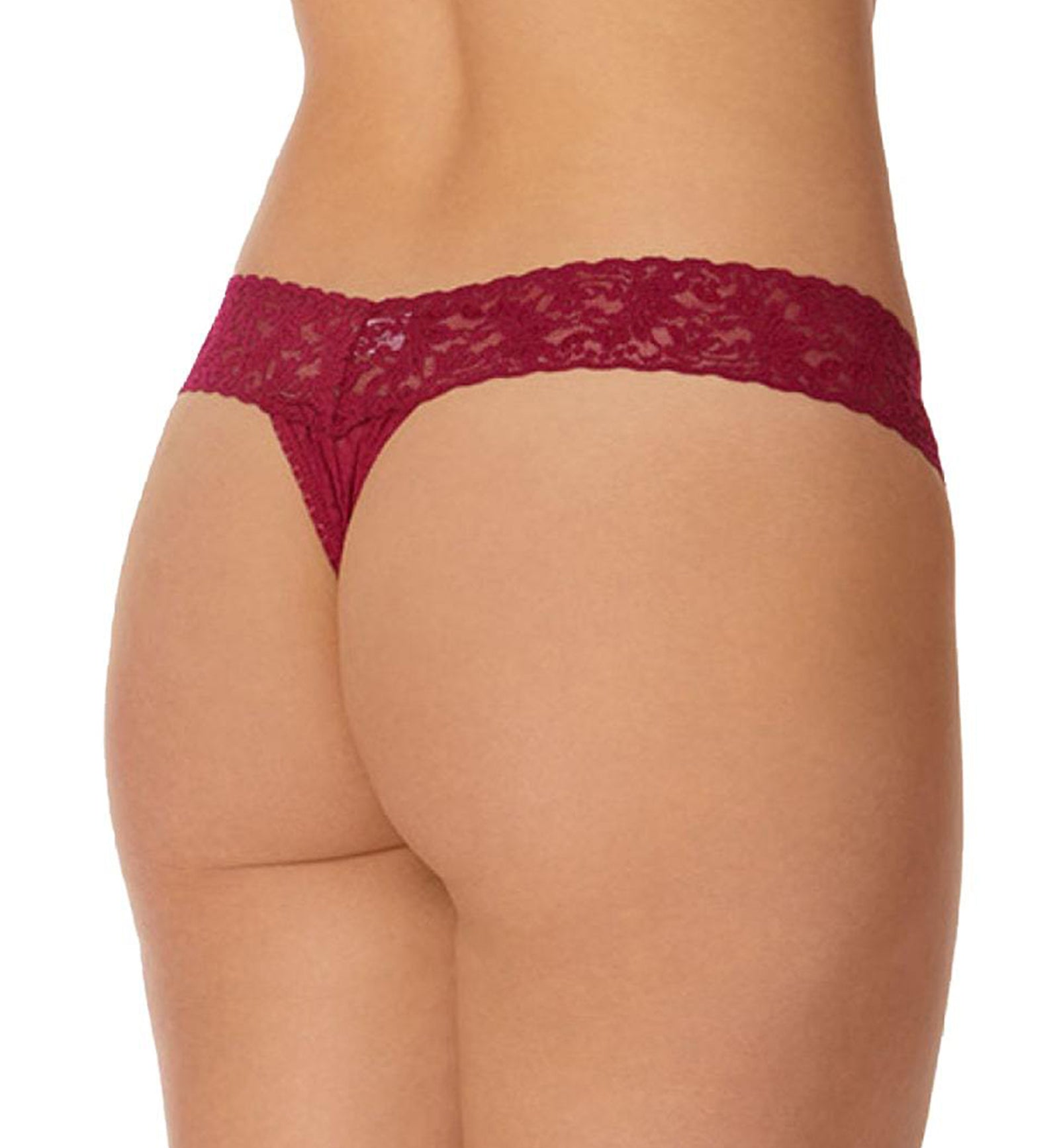 Hanky Panky Signature Lace Low Rise Thong (4911P),Dark Pomegranate - Dark Pomegranate,One Size