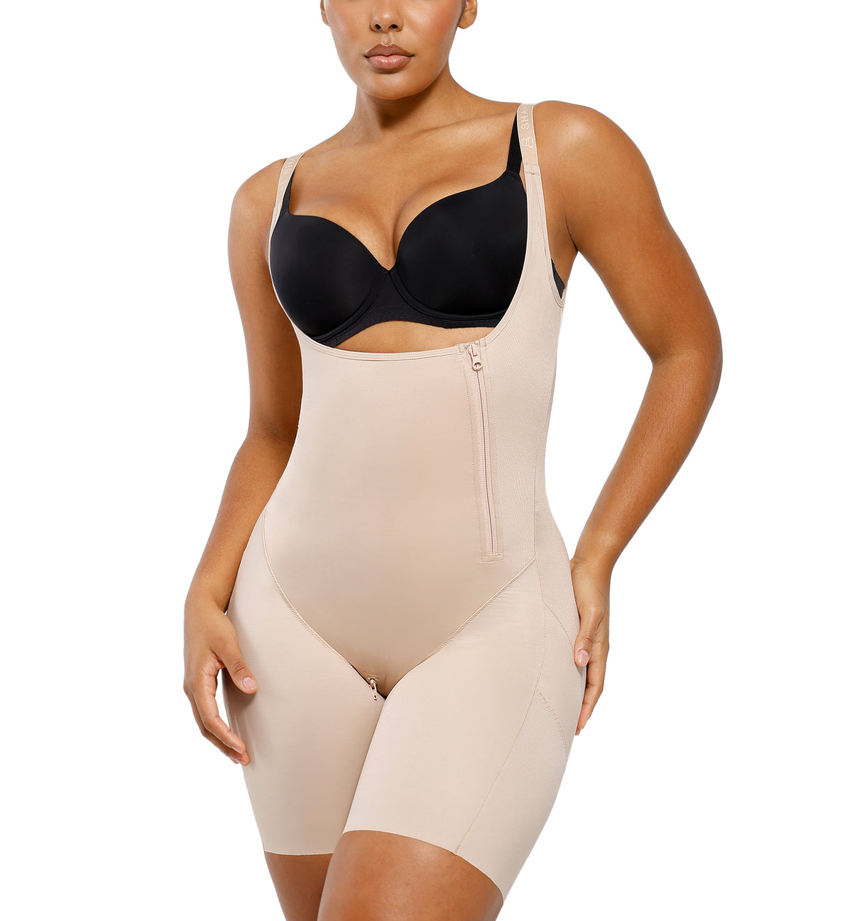 SHAPELLX BOOT-YEAH SilkSculpt High-Waisted Shapewear Bodysuit (MT250040),Small,Beige - Beige,Small