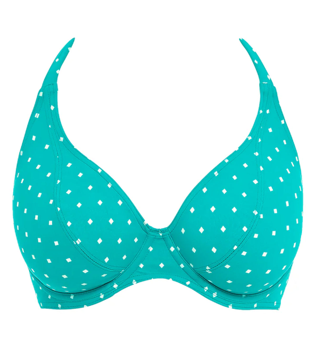 Freya Jewel Cove Banded Underwire Halter Bikini Top (7232),28F,Marine - Marine,28F