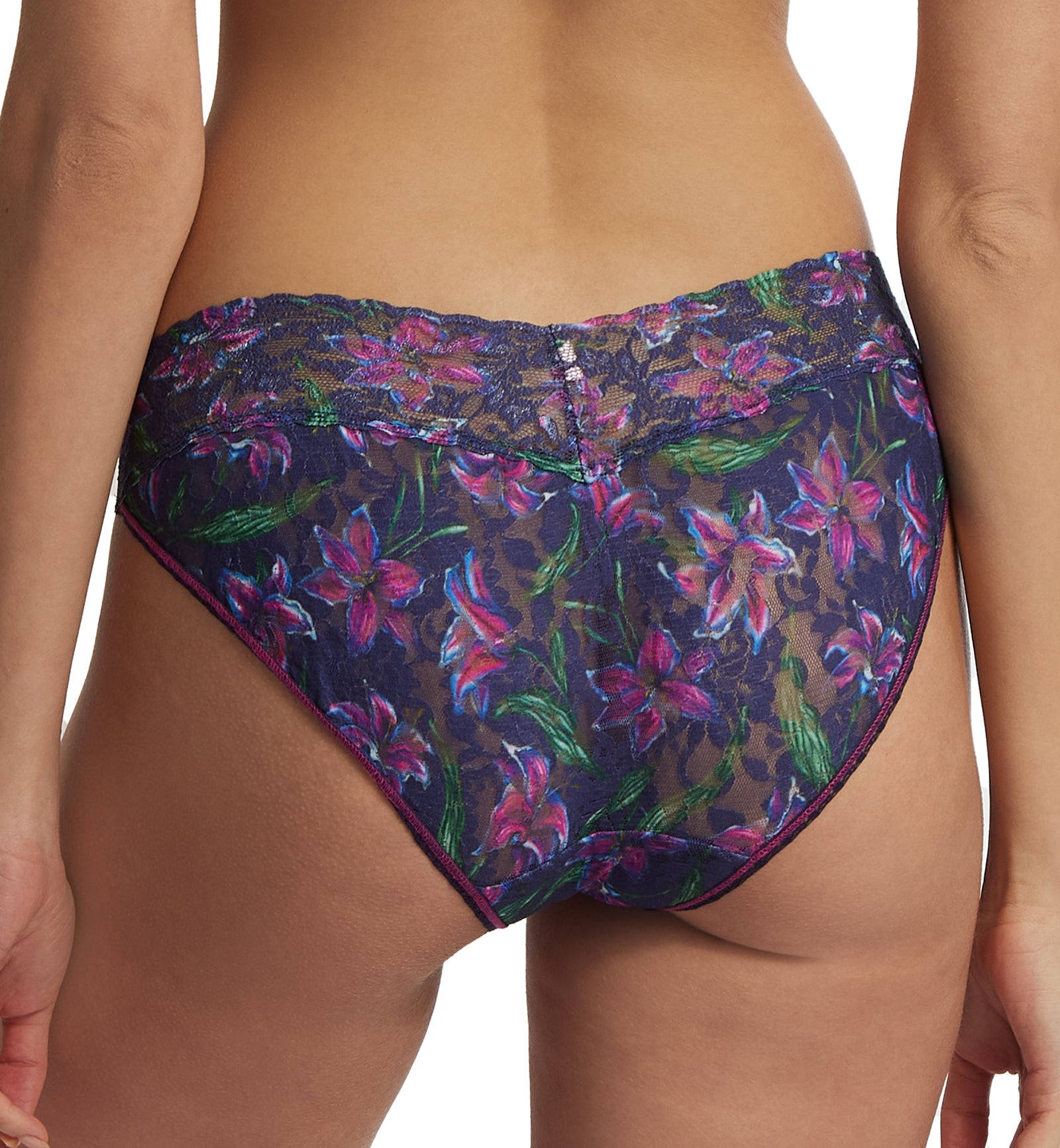 Hanky Panky Signature Lace Printed V-kini (PR482374),XS,Twilight Blooms - Twilight Blooms,XS