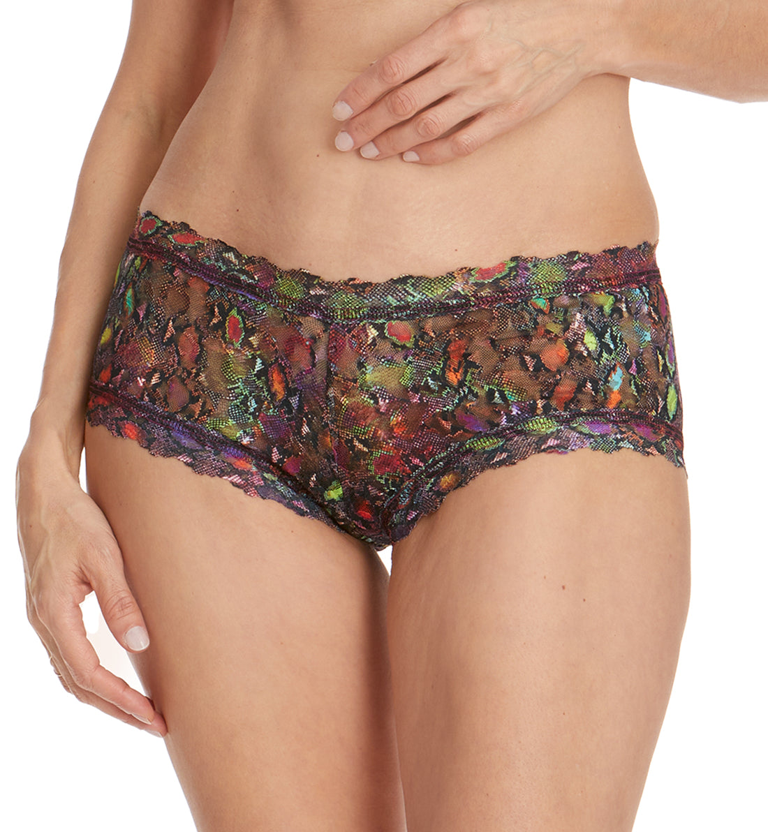 Hanky Panky Signature Lace Printed Boyshort (PR4812P),XS,Rainboa - Rainboa,XS