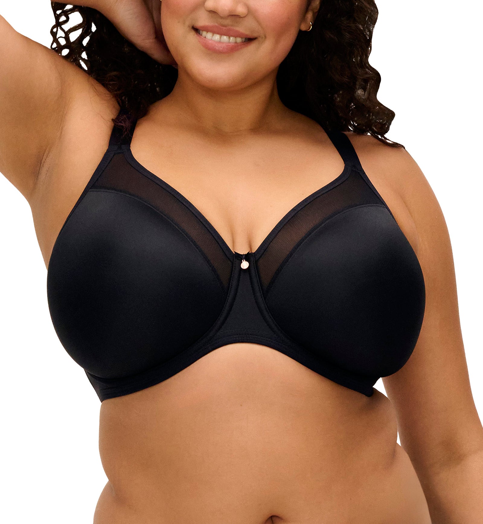 Elomi Smooth Unlined Underwire Molded Bra (4301),32GG,Black - Black,32GG